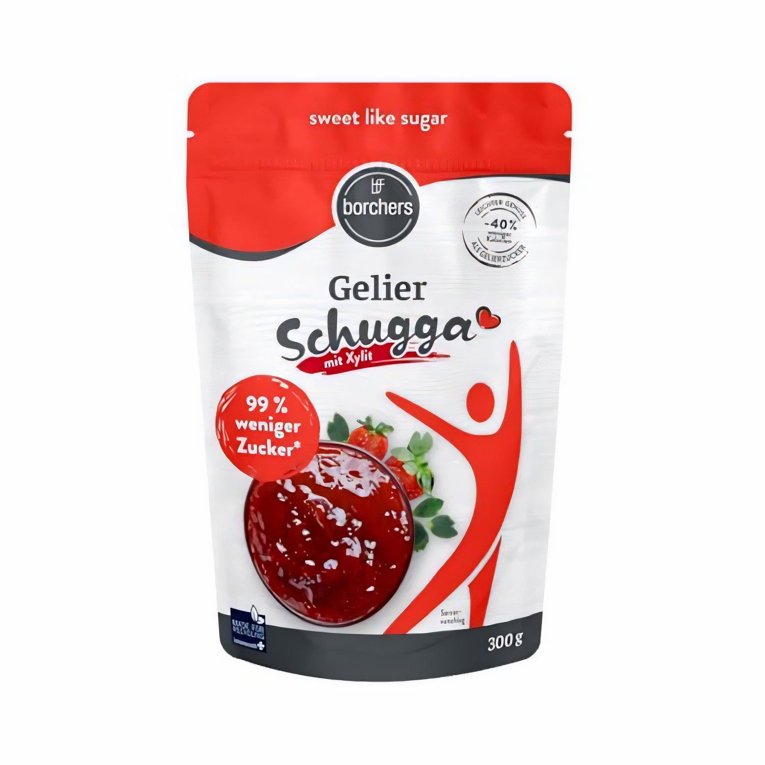 Borchers Gelier Schugga mit Xylit, Alternative zu Gelierzucker, 1:1 wie Zucker, kalorienreduziert, S 300 g