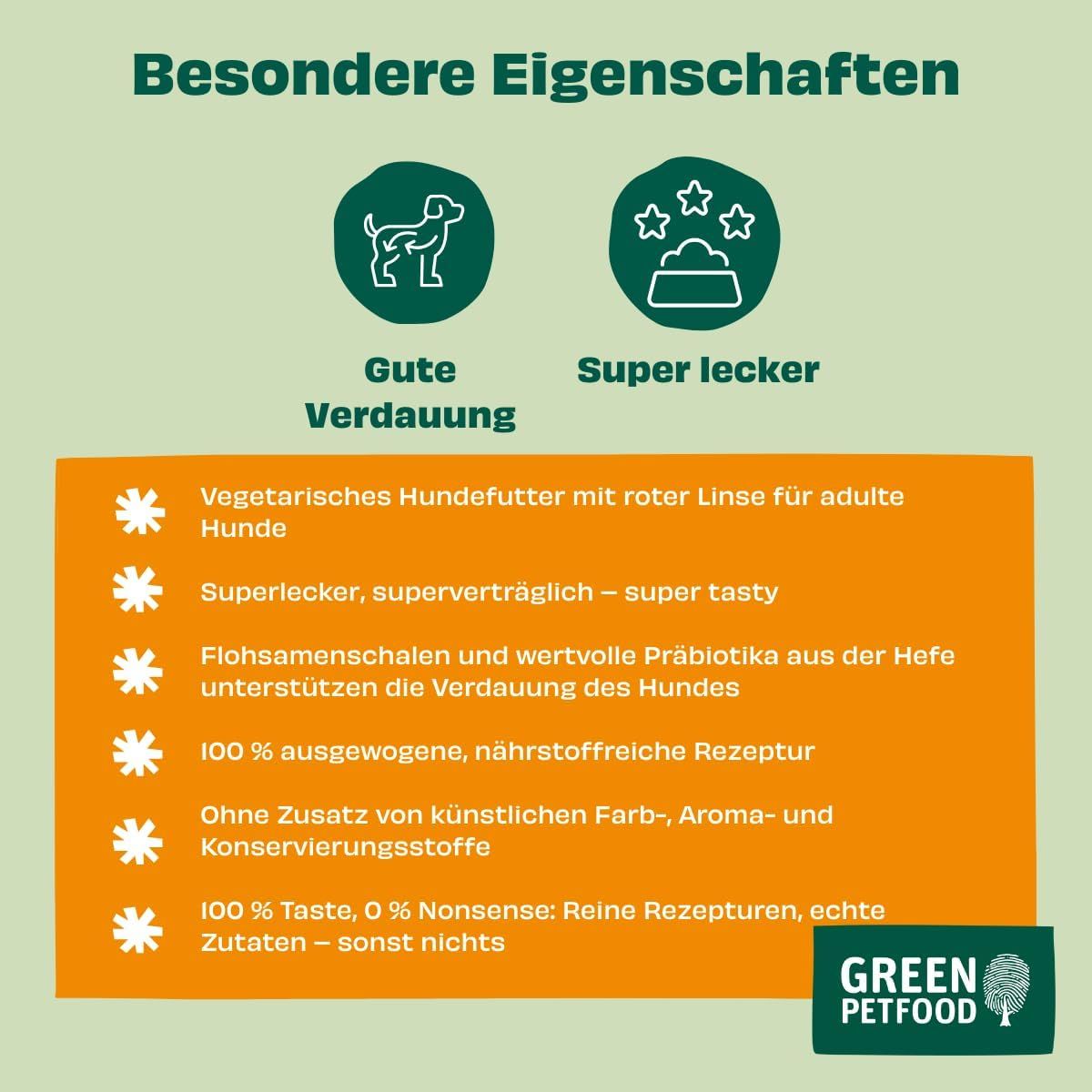 Green Petfood Veggie Dog: Gute Verdauung, Super lecker. Vegetarisches Hundefutter.