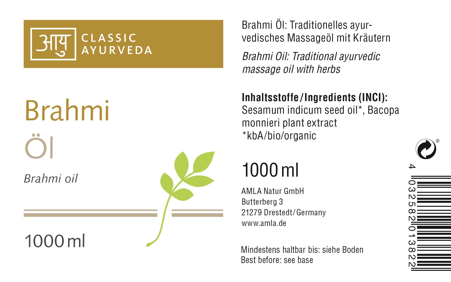 Classic Ayurveda - Brahmi Massageöl