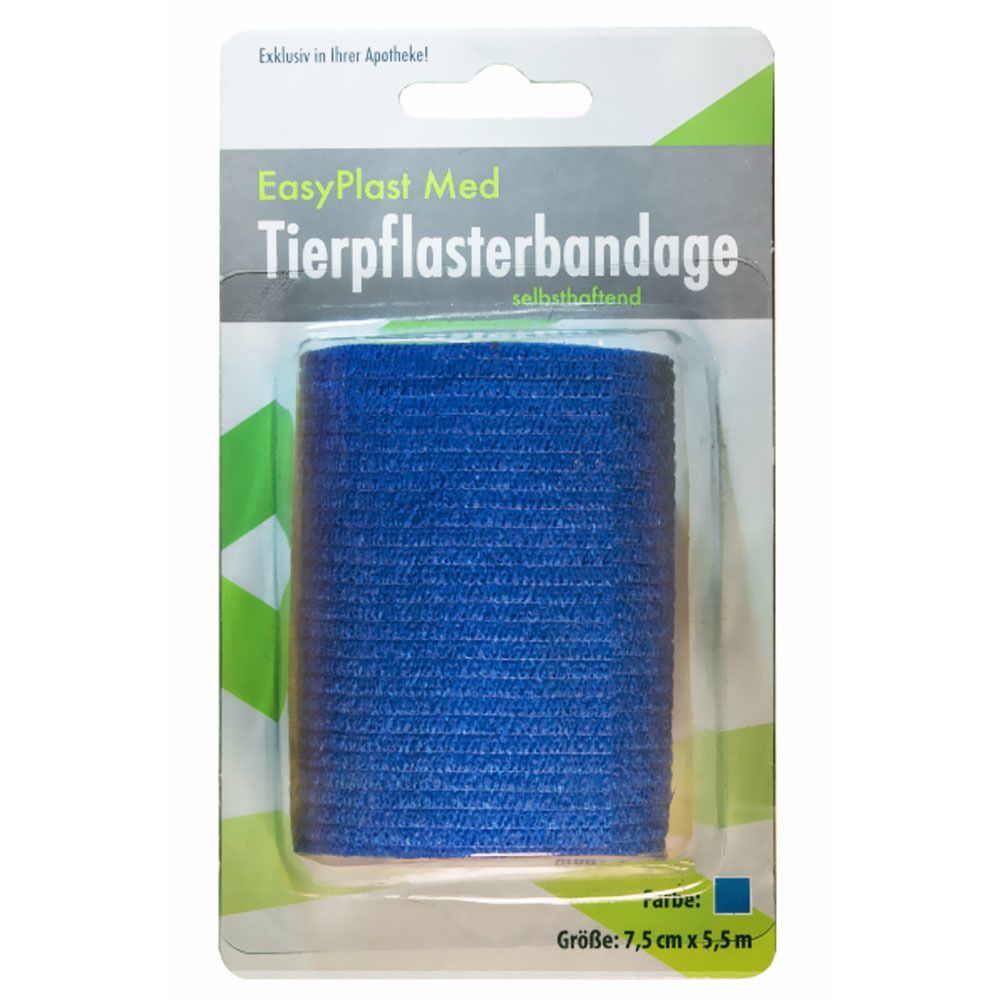 EasyPlast Med Tierpflasterbandage selbsthaftend blau 7,5 cm x 5,5 m