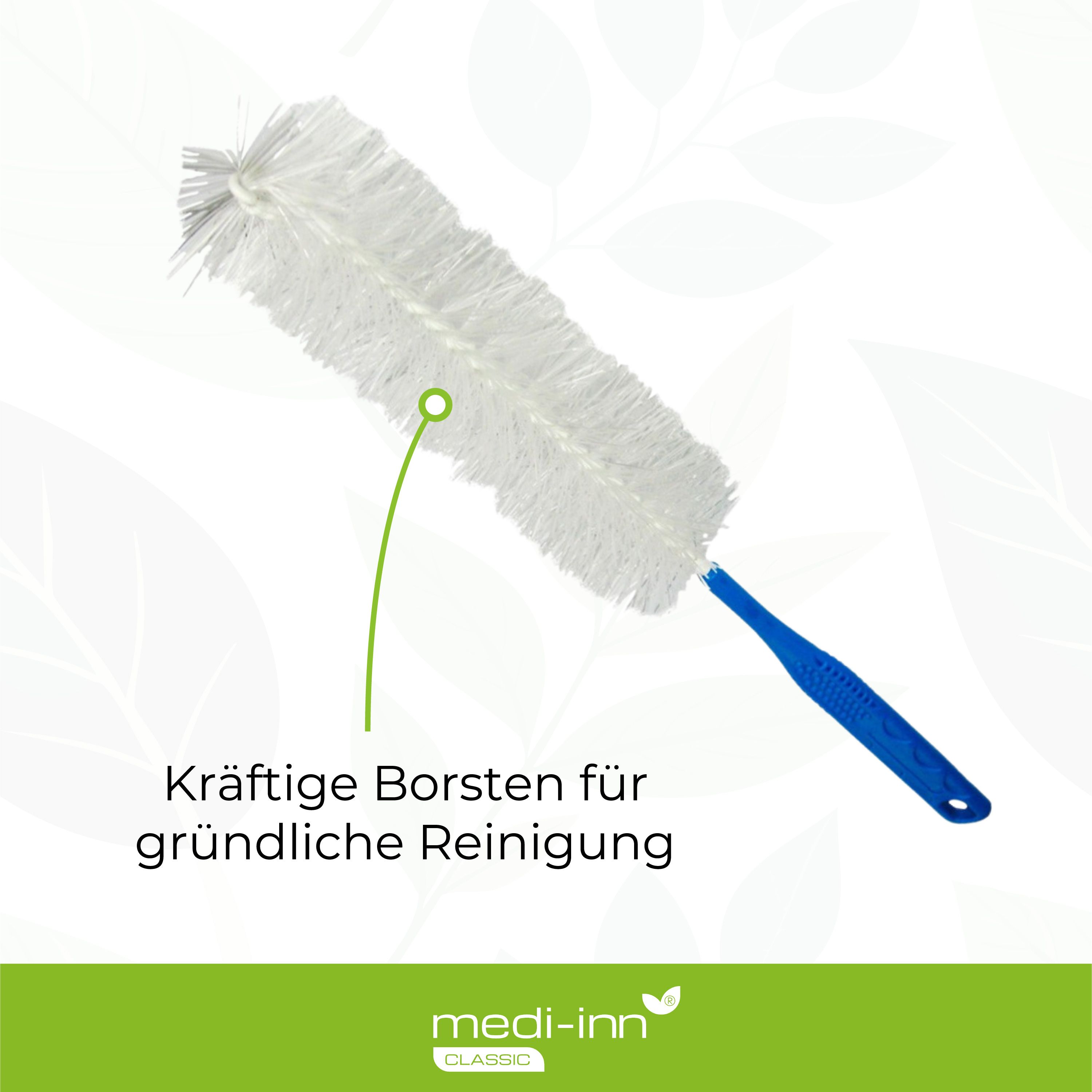 Medi-Inn Urinflasche PP 1000 ml, für Männer, milchig mit Betthalter und Reinigungsbürste