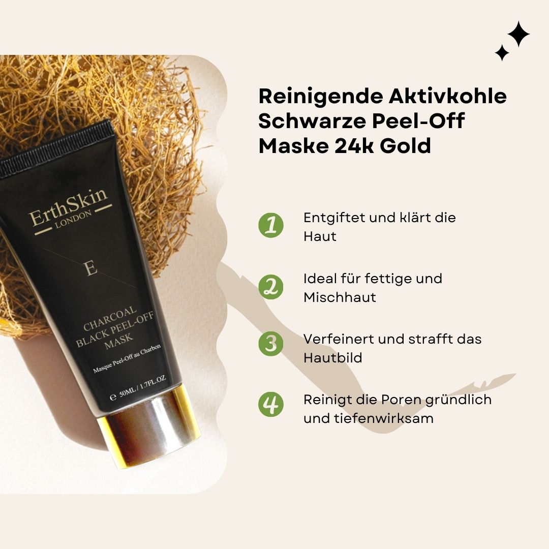 ErthSkin London Reinigende schwarze Aktivkohle-Peel-Off-Maske