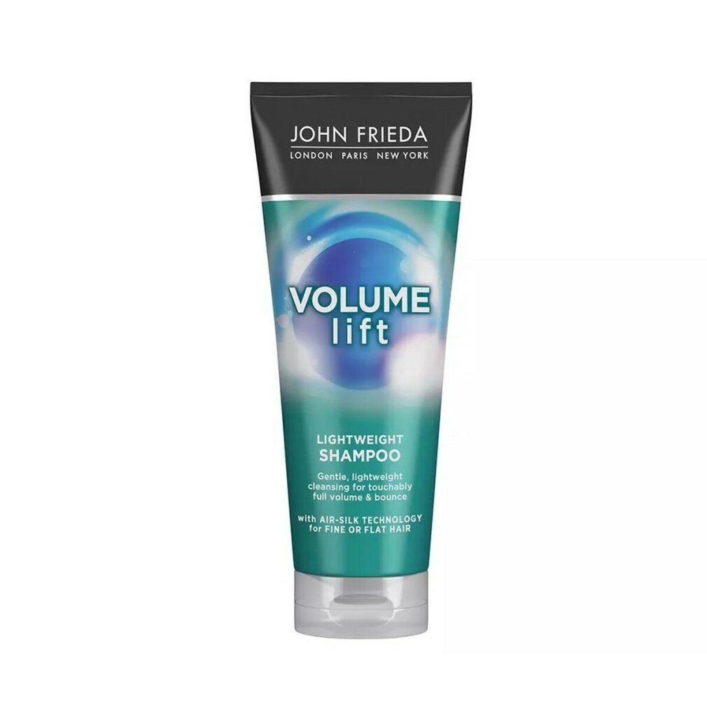 Shampoo-Tube mit schwarzem Deckel und grüner Schrift. Aufschrift: Volume Lift, Lightweight Shampoo. Für feines oder plattes Haar.