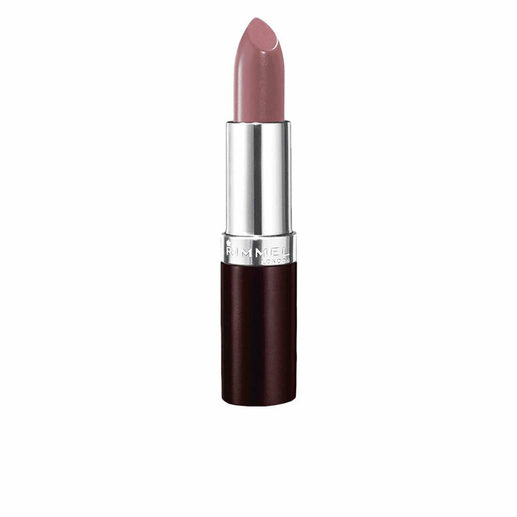 Lippenstift mit silbernem Mittelteil und braunem Boden. Der Lippenstift ist hellrosa.