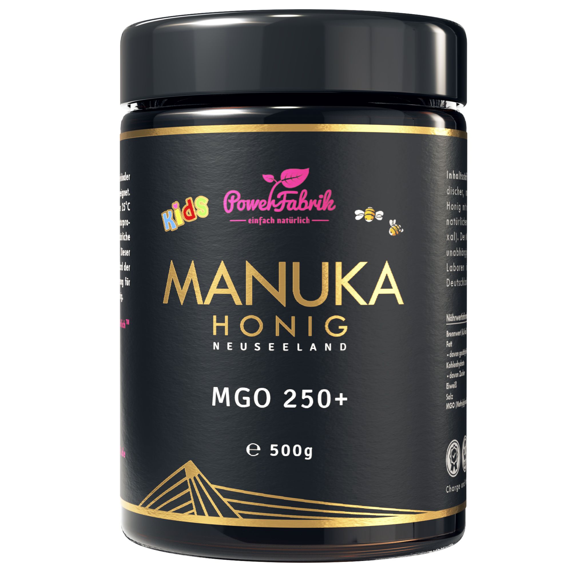 PowerFabrik Manuka Honig für Kinder, MGO 250+ 500 g