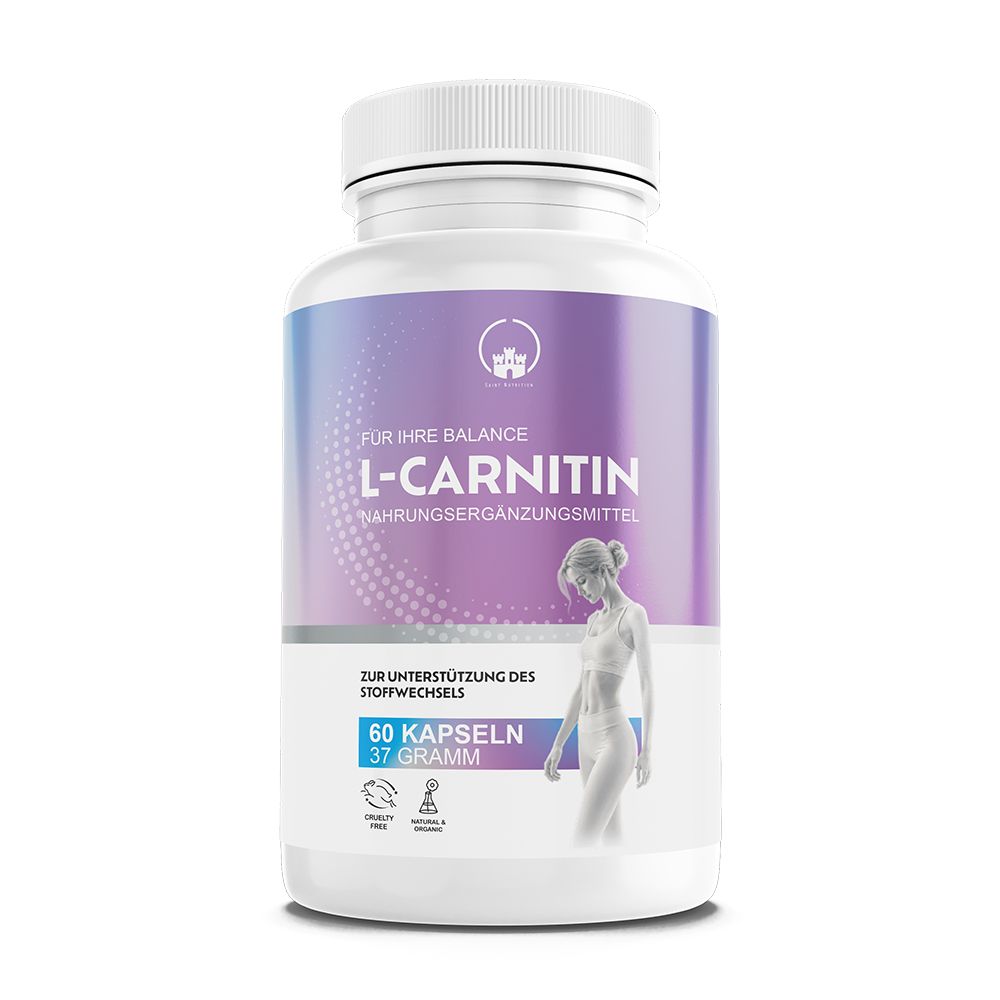 Saint Nutrition® | L-Carnitin Kapseln 1000mg Diät & Anregung des Stoffwechsels Fettverbrennung 1 St