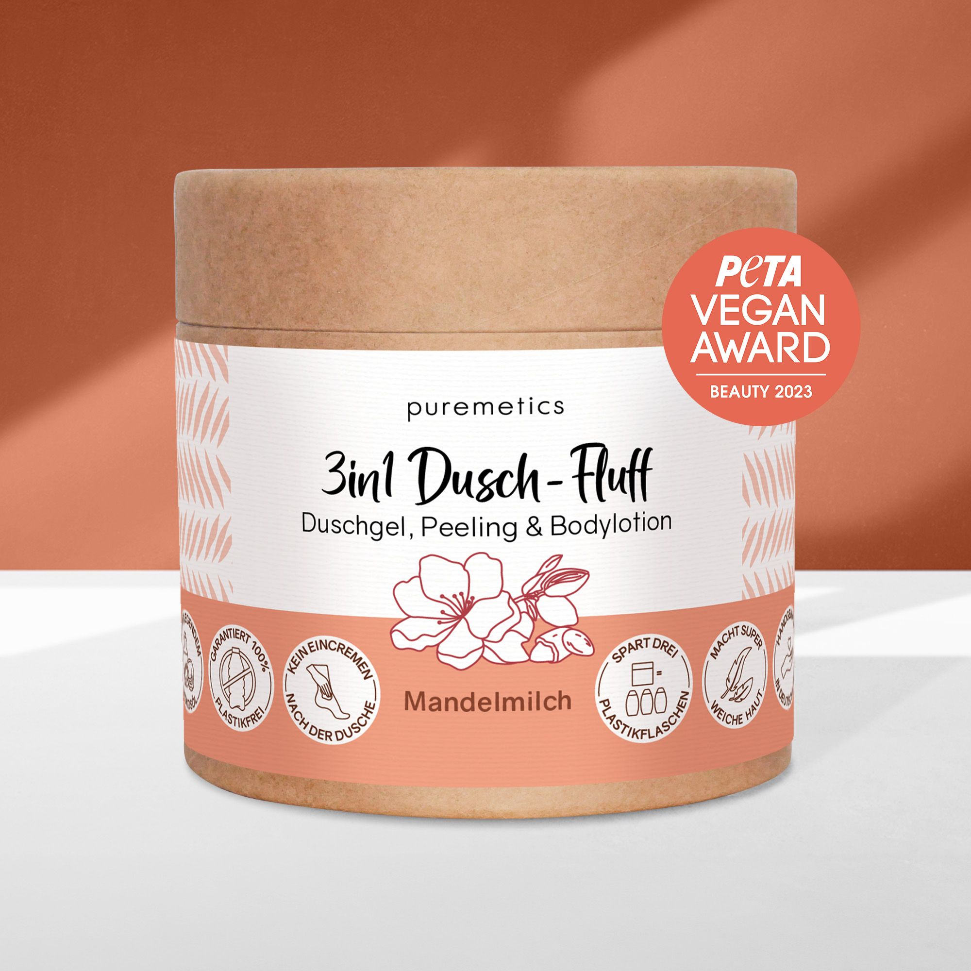 puremetics 3in1 Dusch-Fluff 'Mandelmilch'
