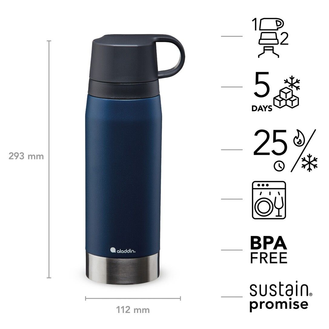 Aladdin CityPark Thermoflasche, 1,1L, Navy-Blau