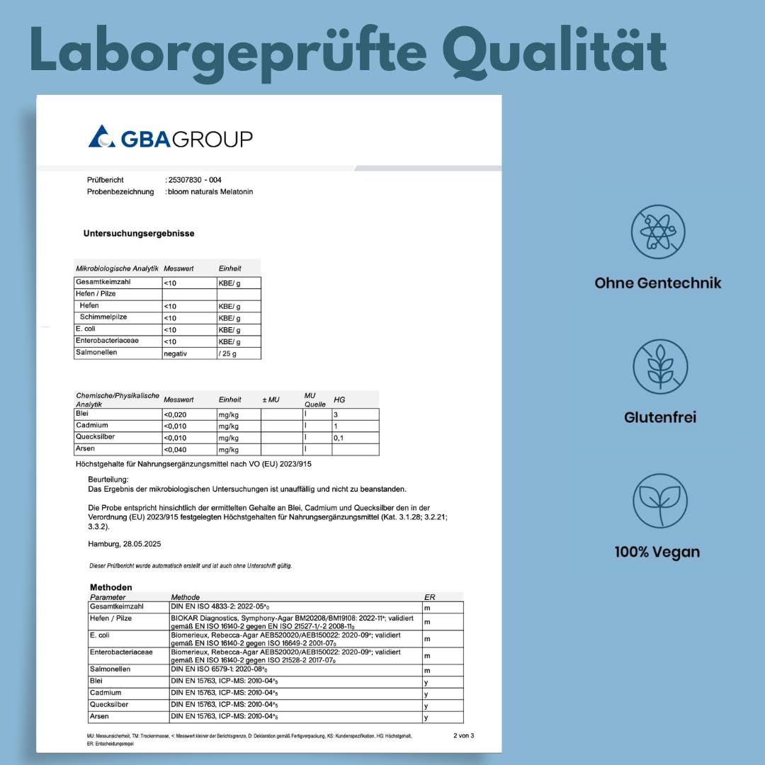 Bloom Naturals Melatonin Tabletten 0,5mg