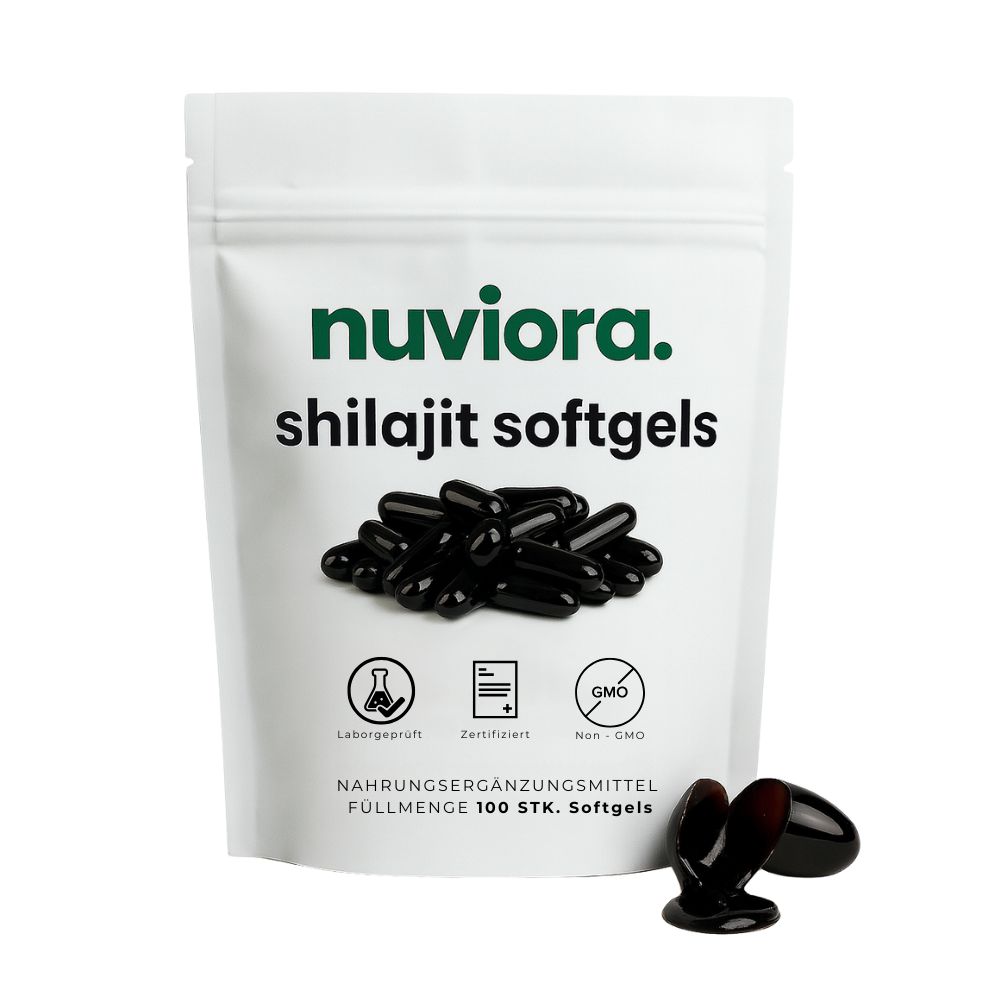 nuviora. Shilajit Harz Softgel Kapseln – 74% Fulvosäure, laborgeprüft 100 St