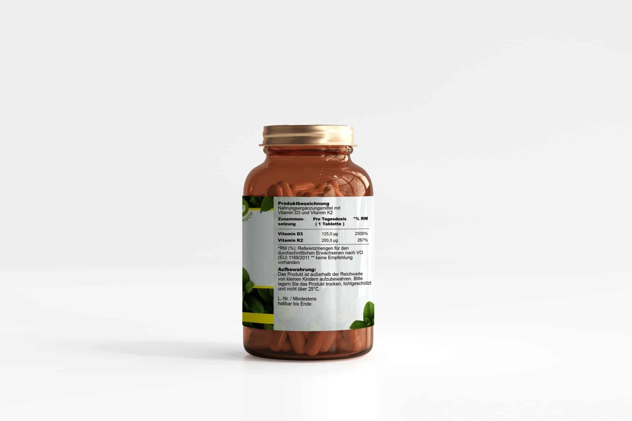 You&Nature Vitamin D3 + K2 MK7 5.000 I.E. + 200 µg 180 Tabletten