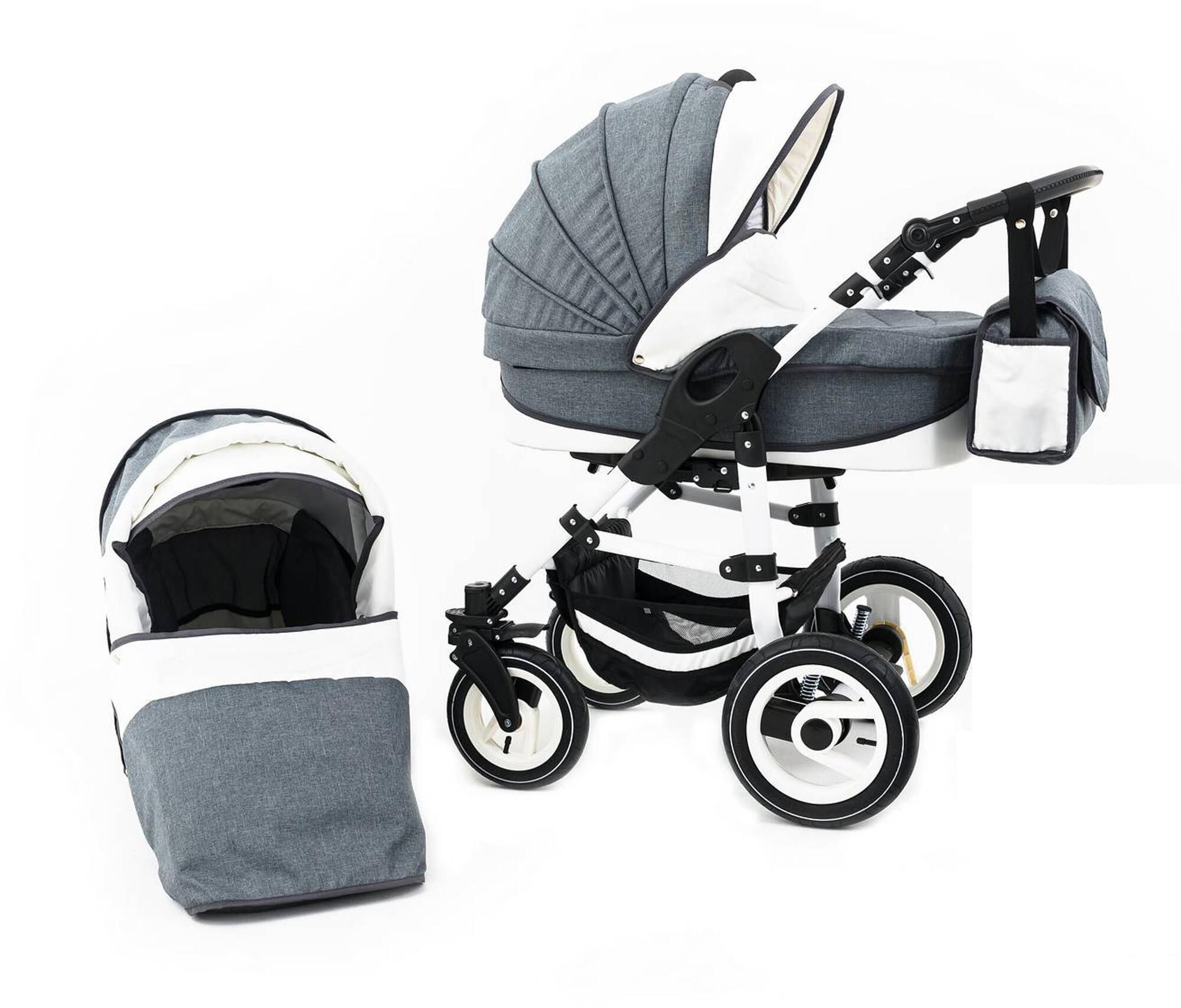 Tabbi ECO LN 2 in 1 Kinderwagen Hartgummireifen, White
