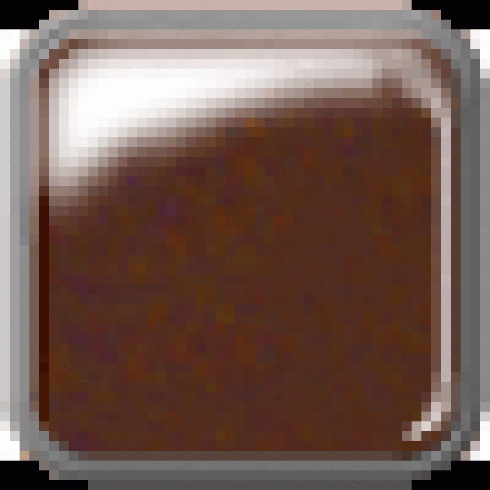 Quadratischer, brauner Eyeshadow. In grauem Behälter.