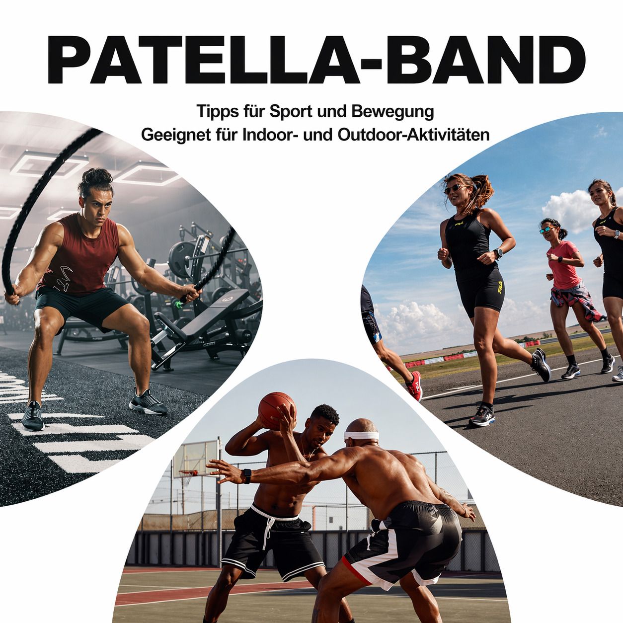 Patellaband Kniebandage, verstellbar, rutschfest & atmungsaktiv für Sport & Alltag