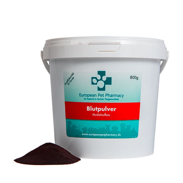 Europeanpetpharmacy’s Blutpulver  zum Muskelaufbau/-erhalt und zur allgemeinen Kräftigung