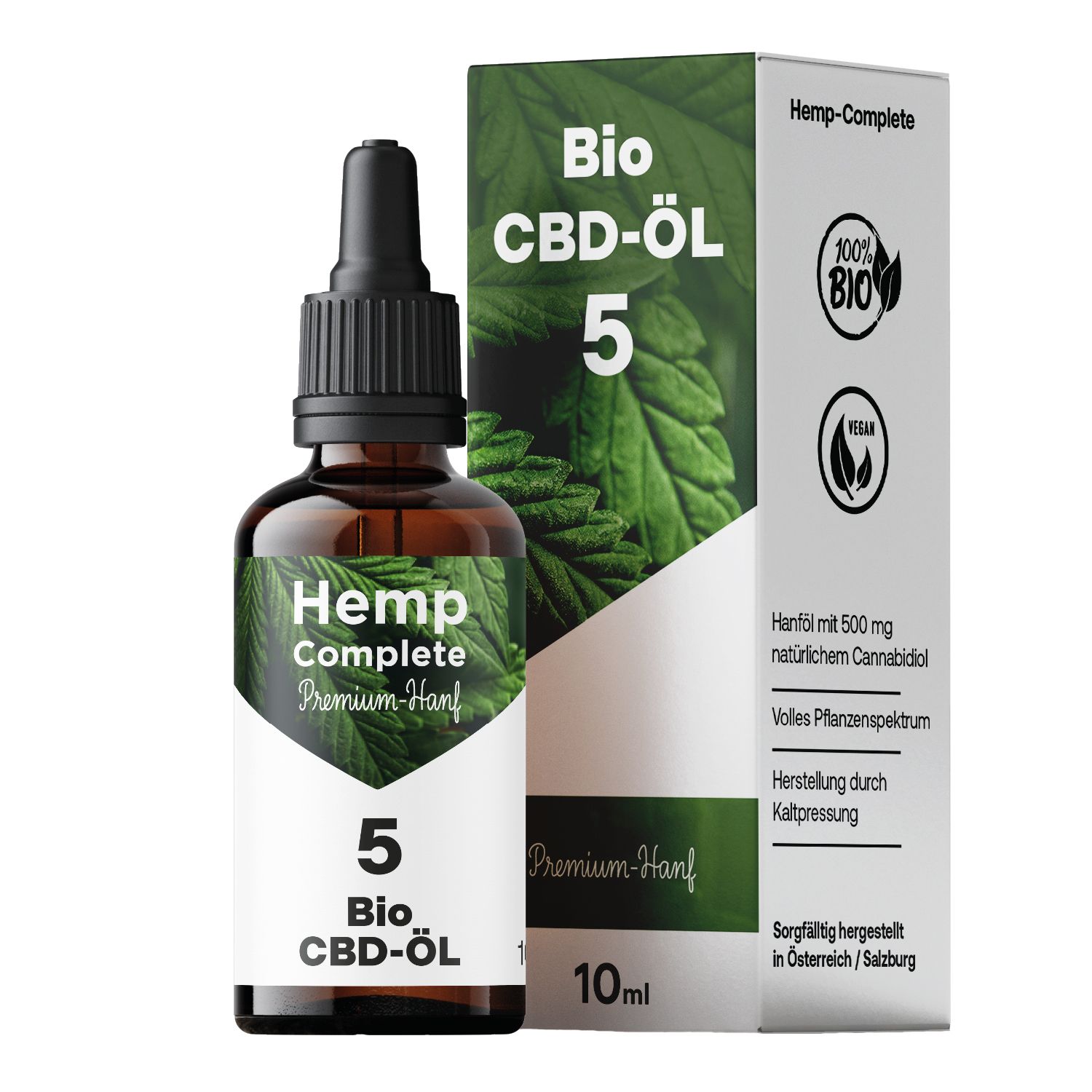 Bio CBD Öl 5 Vollspektrum Tropfen - Hemp-Complete®