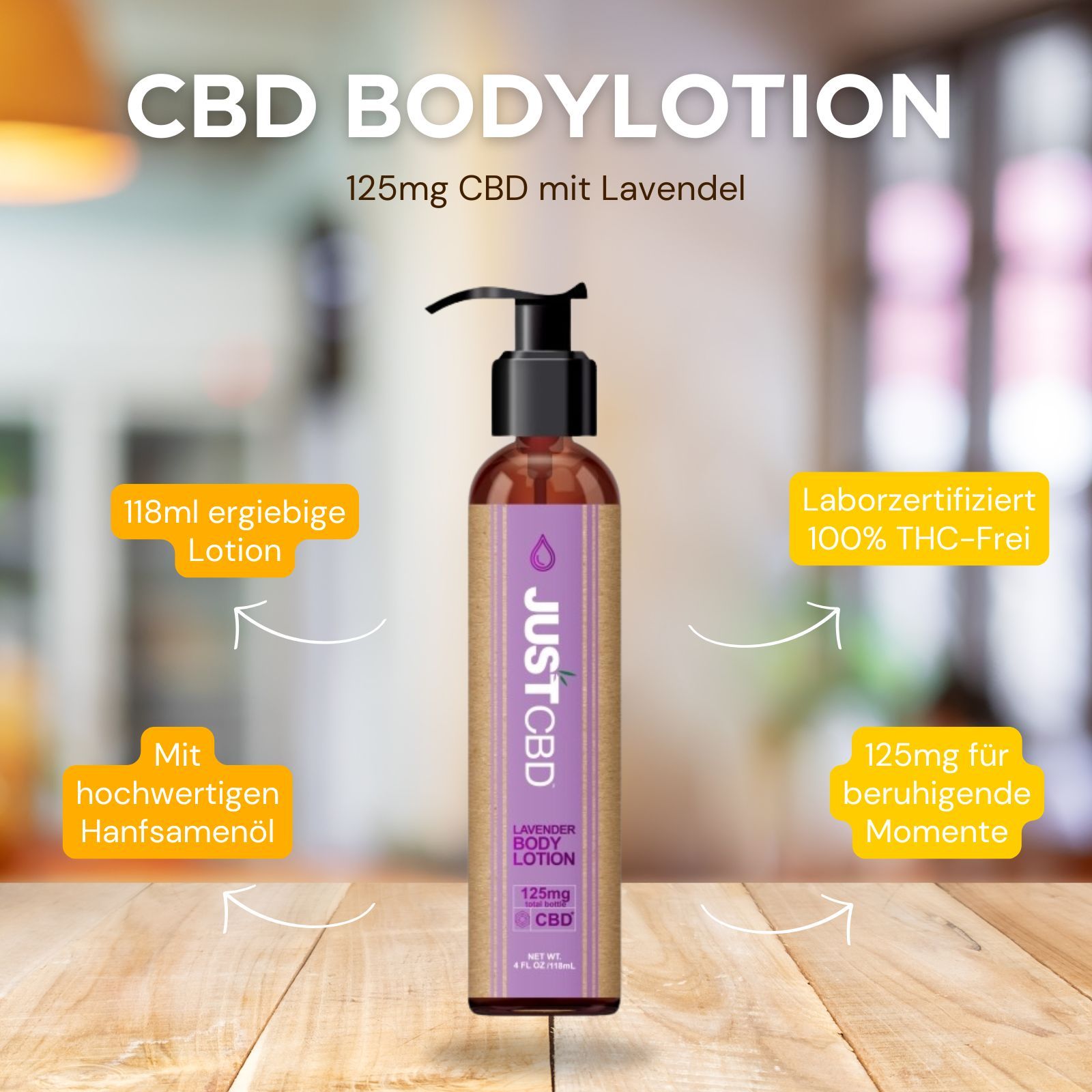 Weedness CBD-Körperlotion mit Hanfsamenöl und Lavendel 118 ml Körperlotion