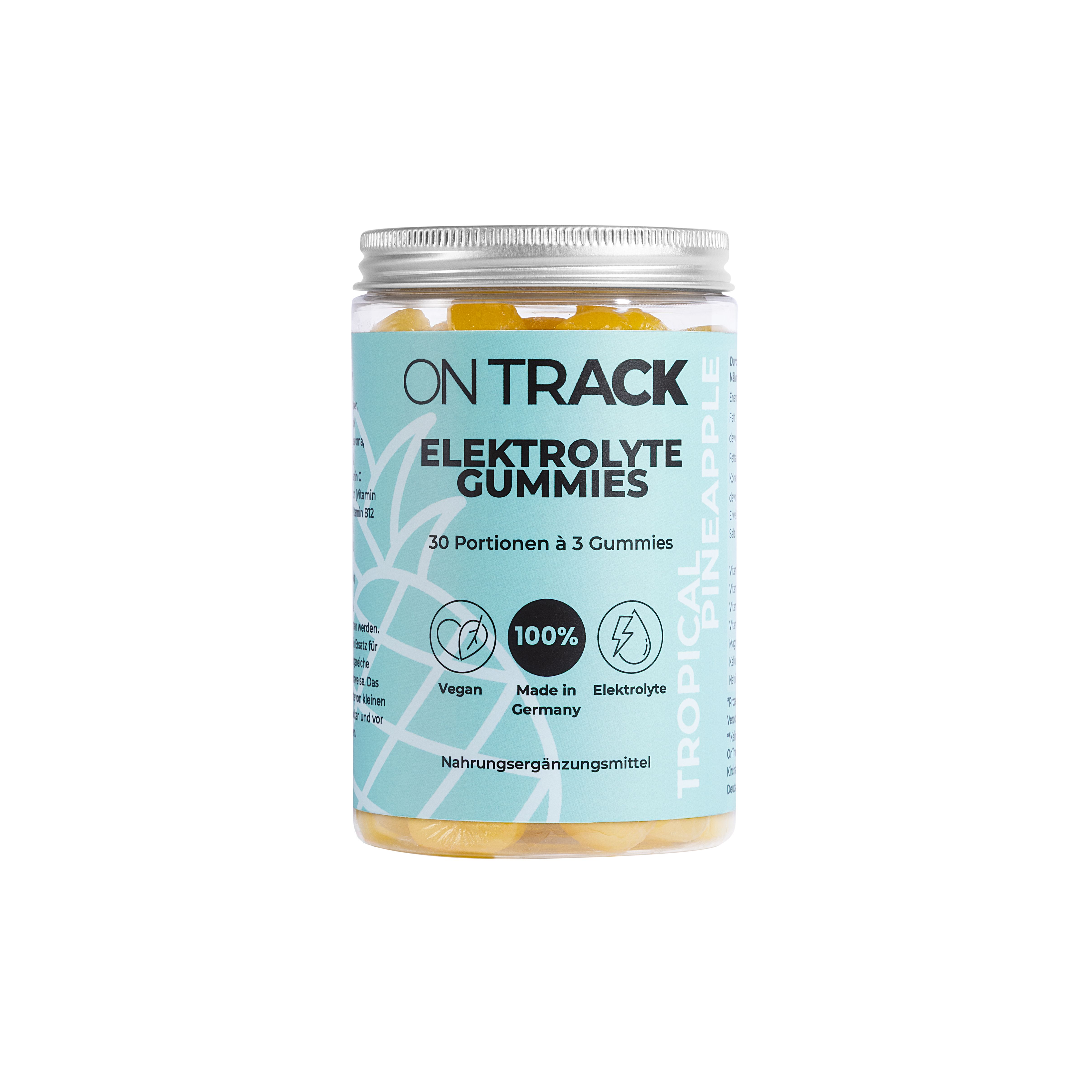 OnTrack Nutrition Elektrolyte Gummies Ananas Geschmack mit Magnesium, Vitamin C und B Komplex 90 St Gummibärchen