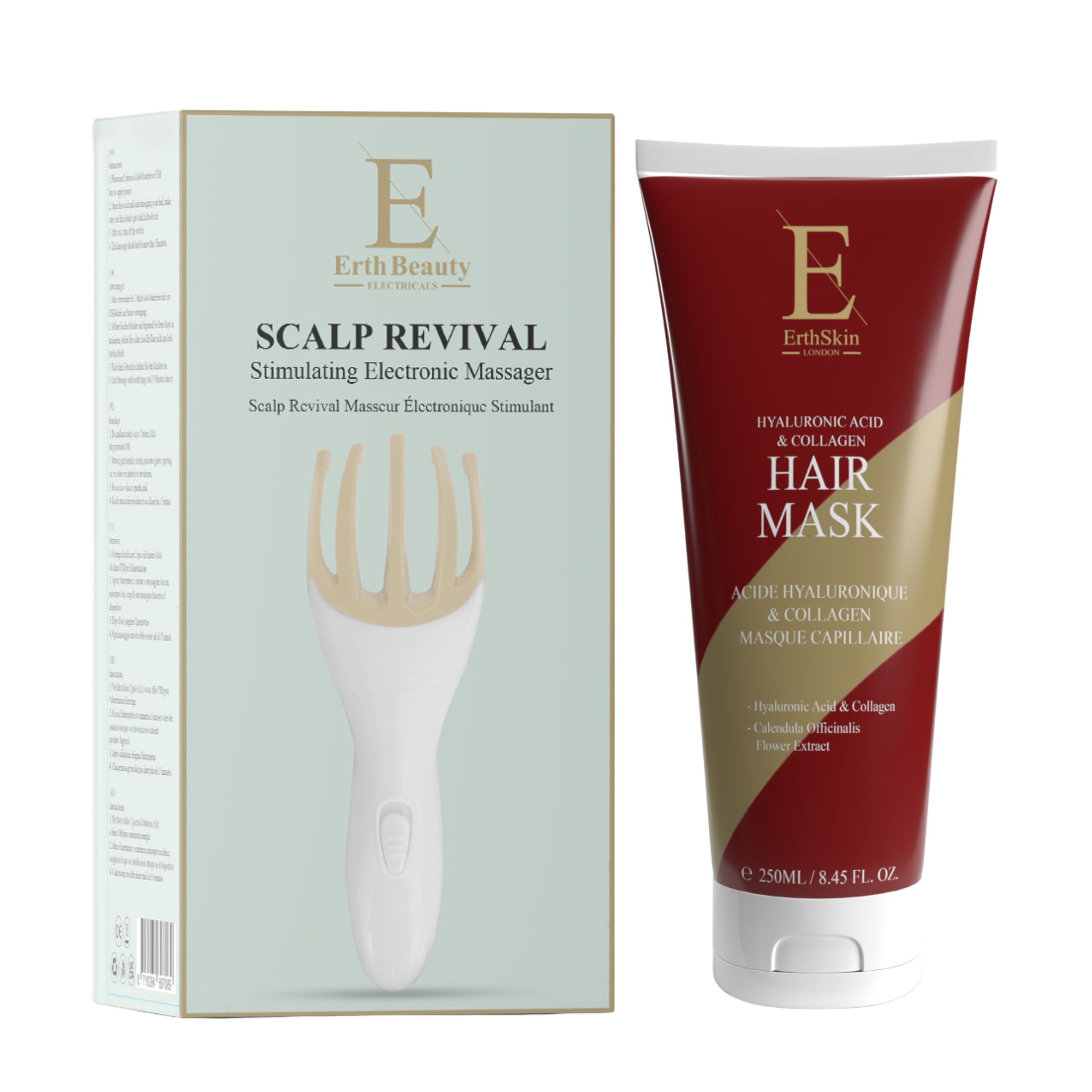 ErthSkin London Maschera per capelli + massaggiatore per la rivitalizzazione del cuoio capelluto