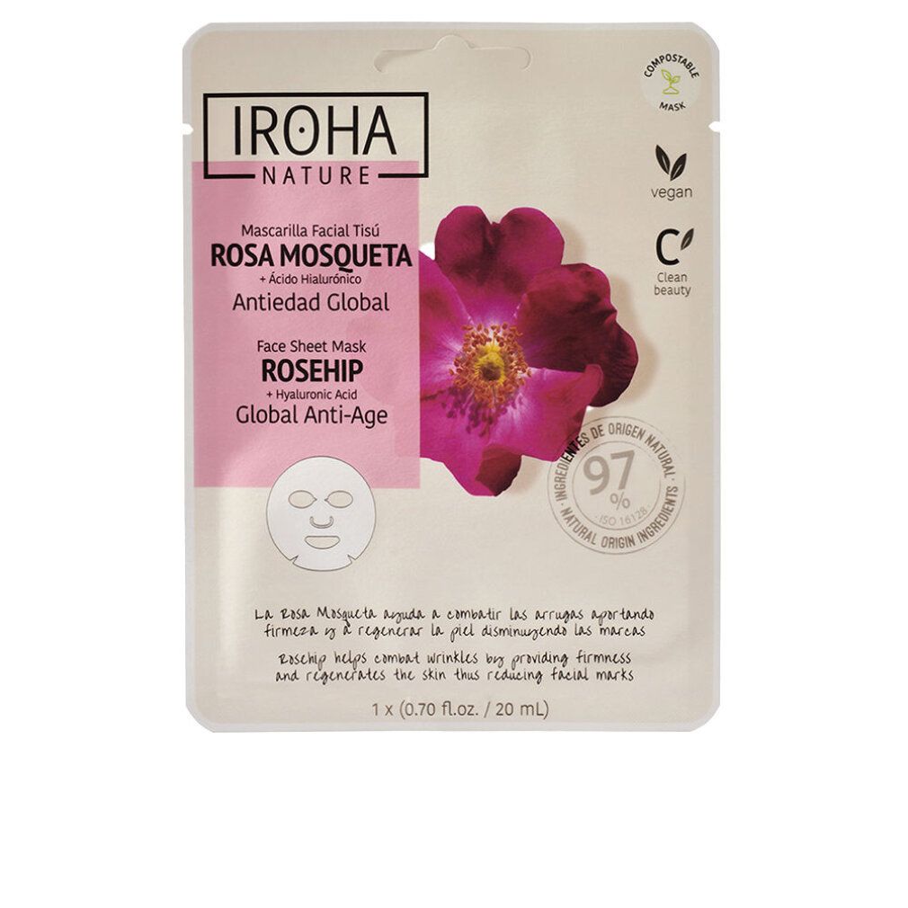 Maschera facciale in tessuto rosehip 1 u