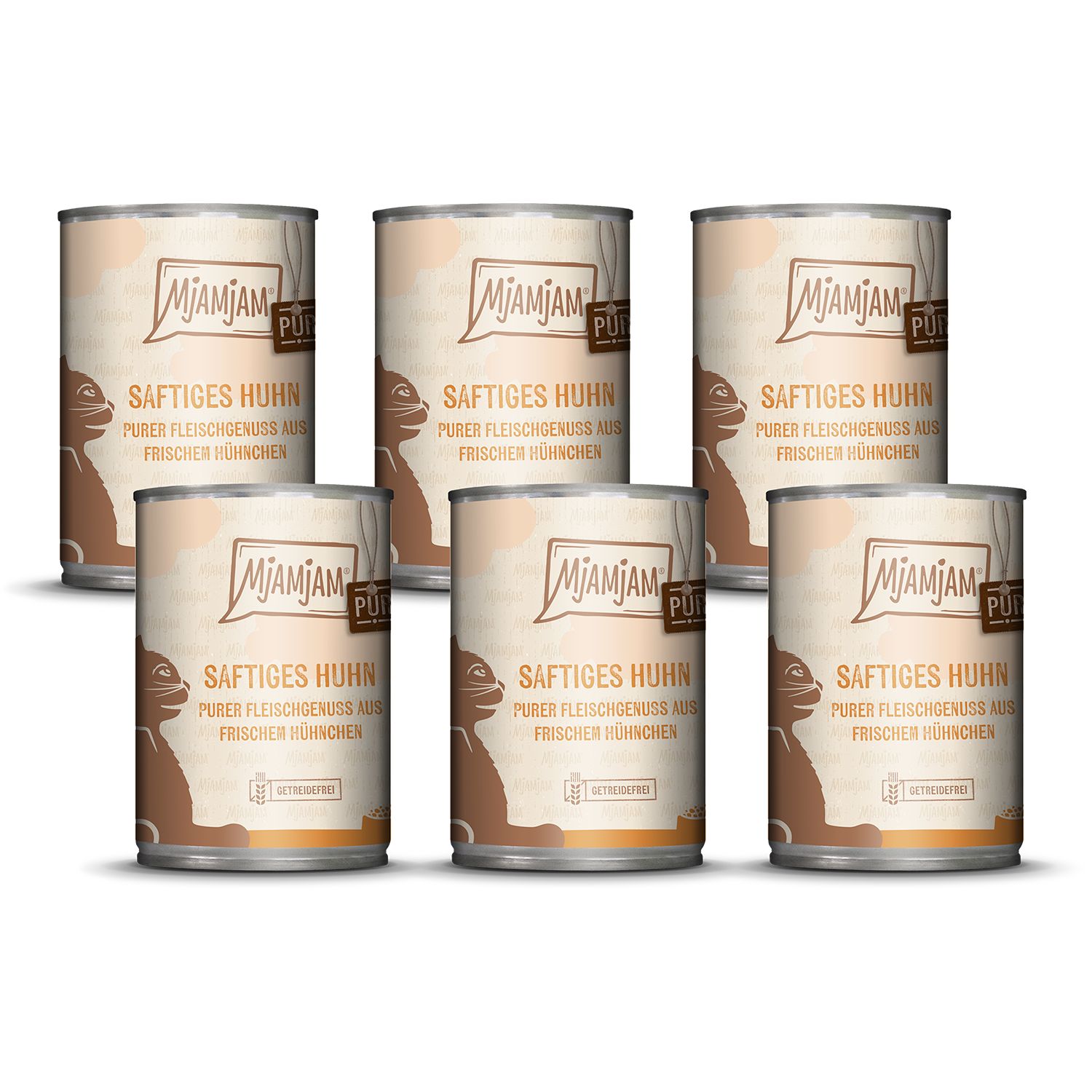 MjAMjAM - Purer Fleischgenuss saftiges Huhn pur 6x400 g Futter