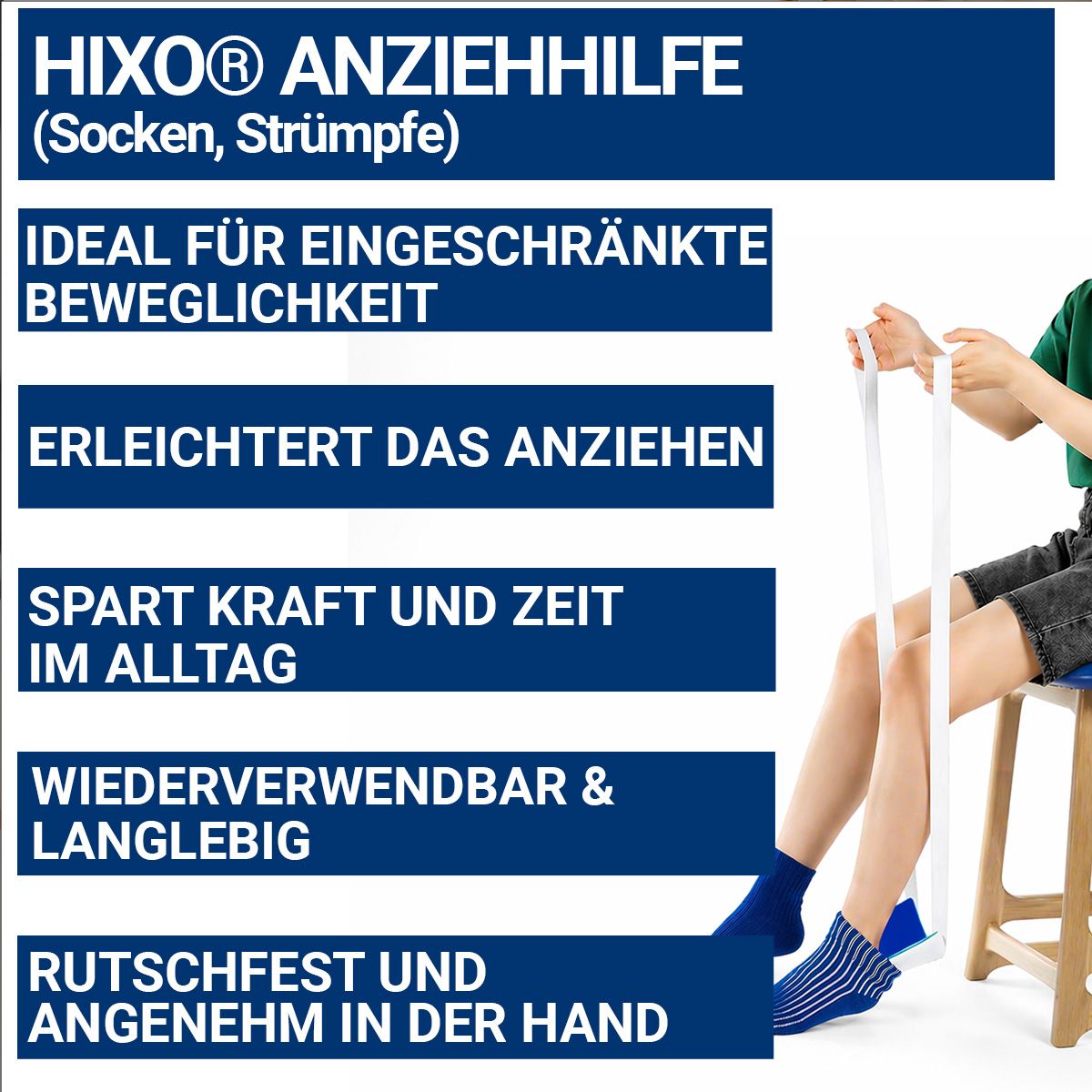 HIXO Strumpfanziehhilfe – Anziehhilfe, Sockenanziehhilfe