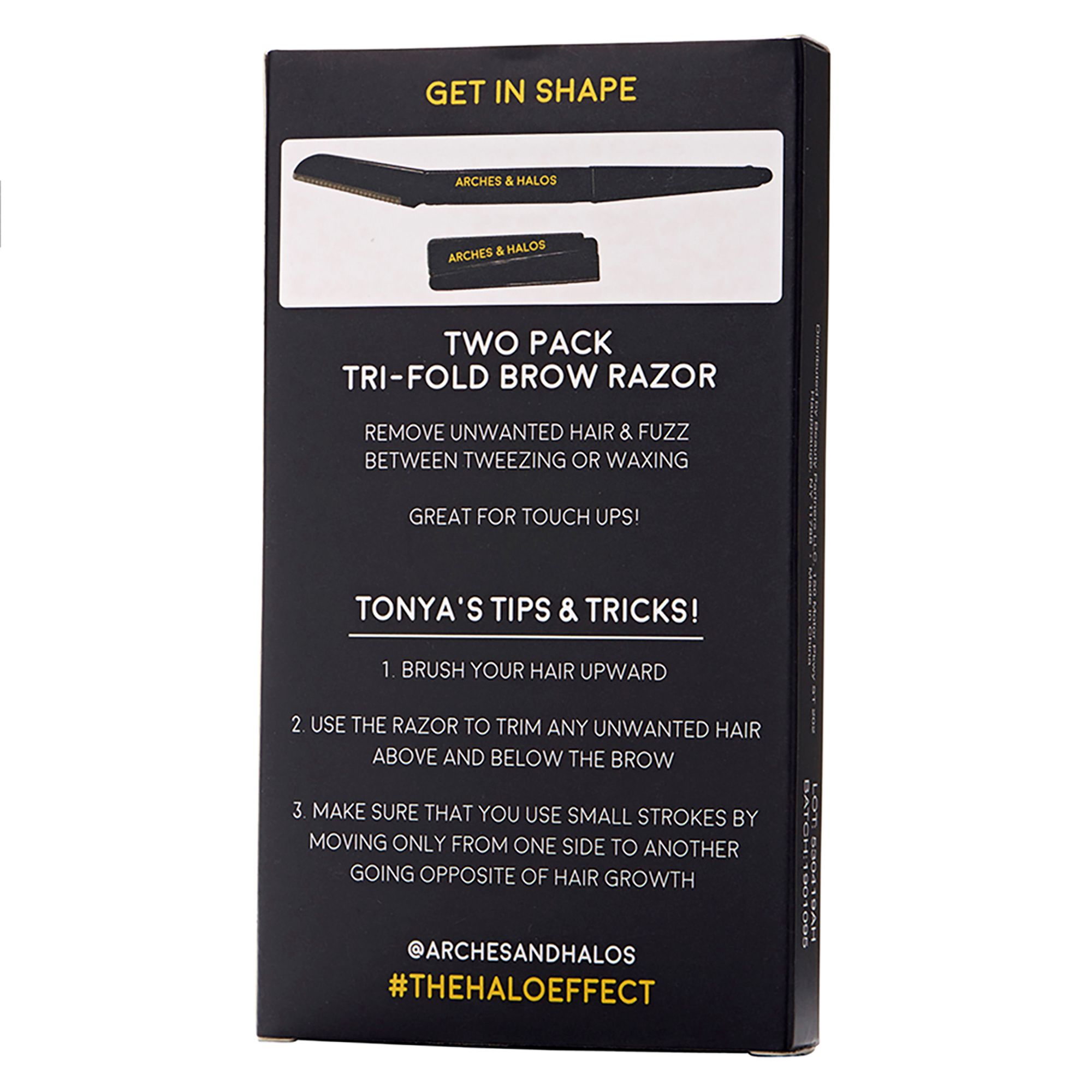 Two Pack Tri- Fold Eyebrow Razor von Arches and Halos for Unisex