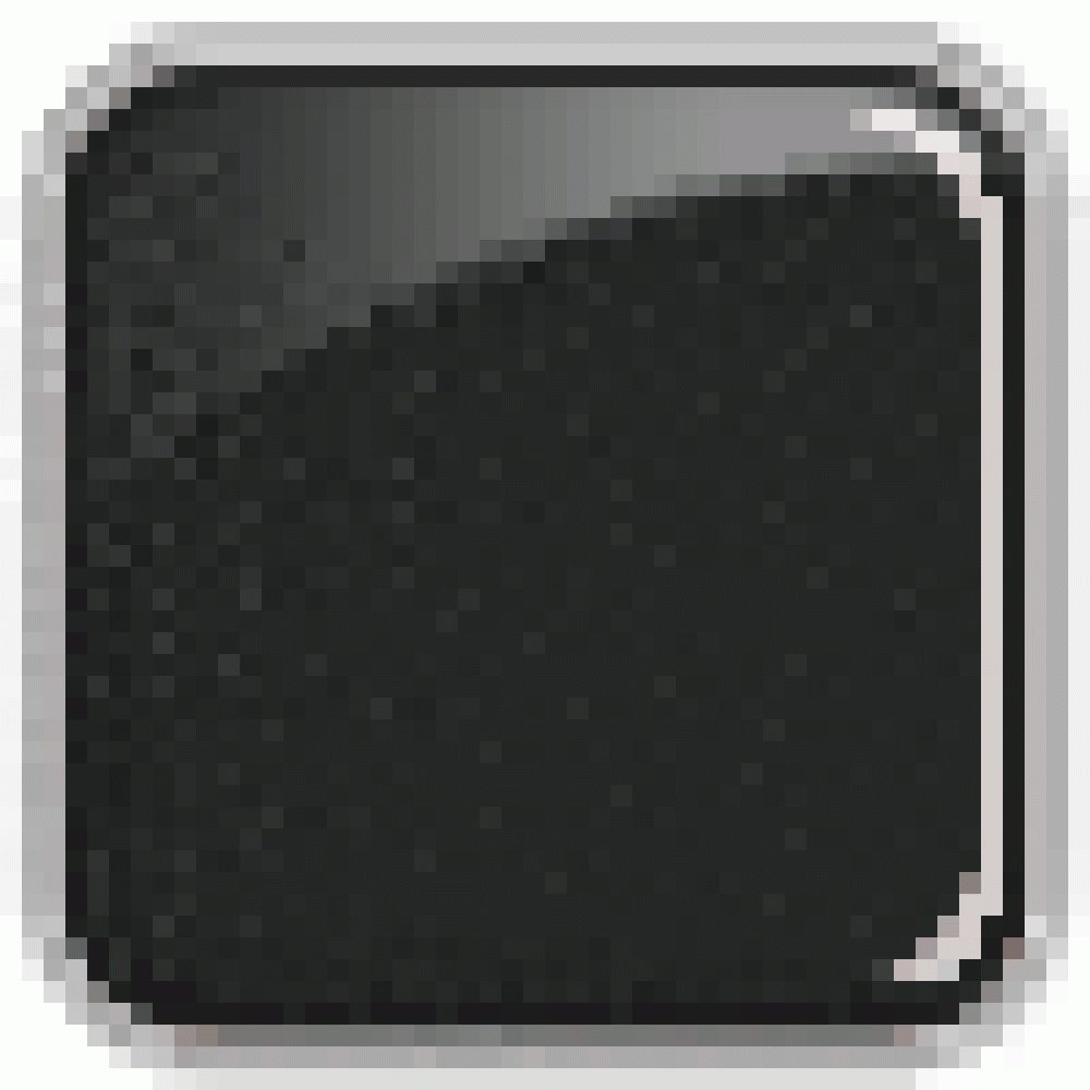 Quadratische, schwarze, glänzende Oberfläche mit abgerundeten Ecken.