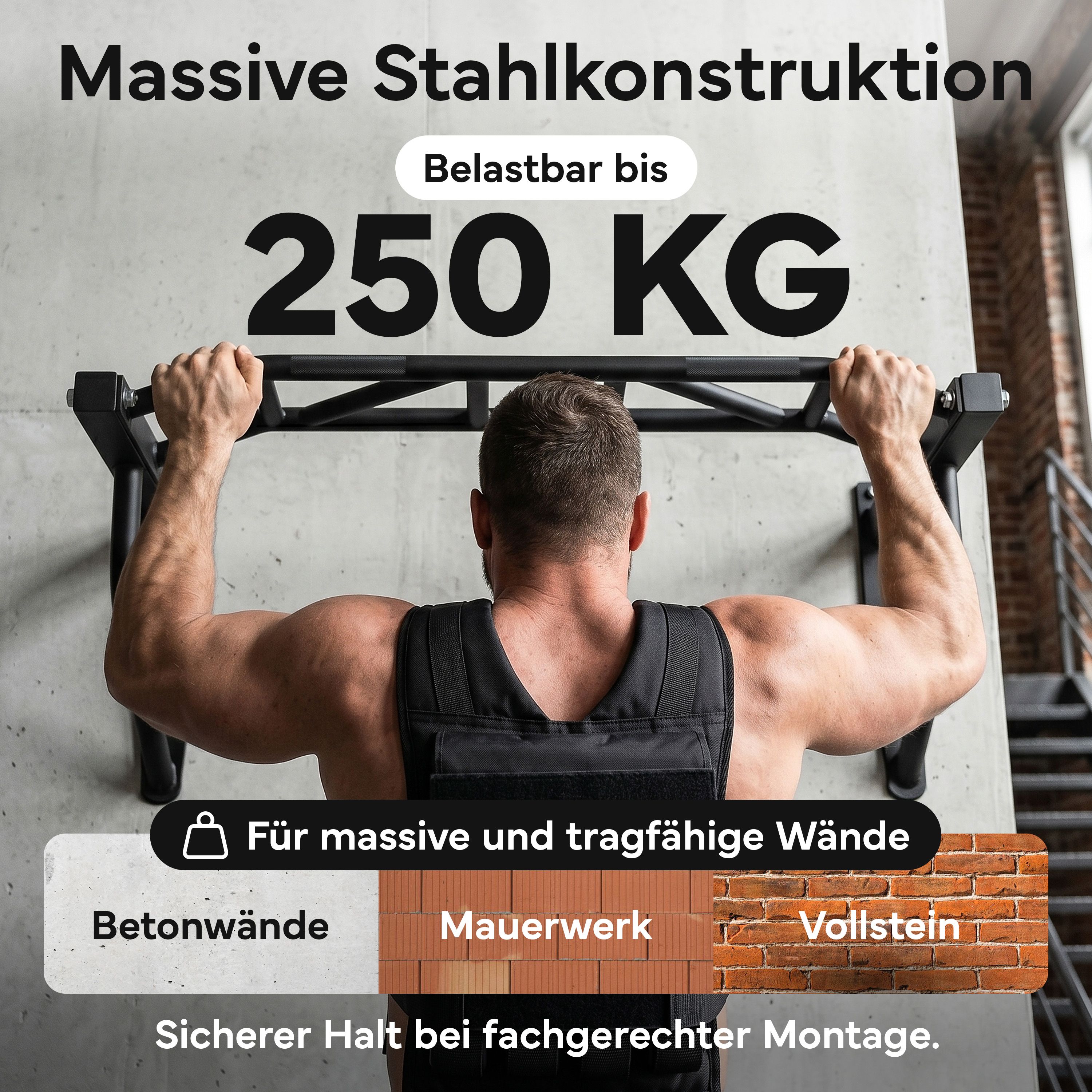 NEOLYMP Klimmzugstange für die Wandmontage