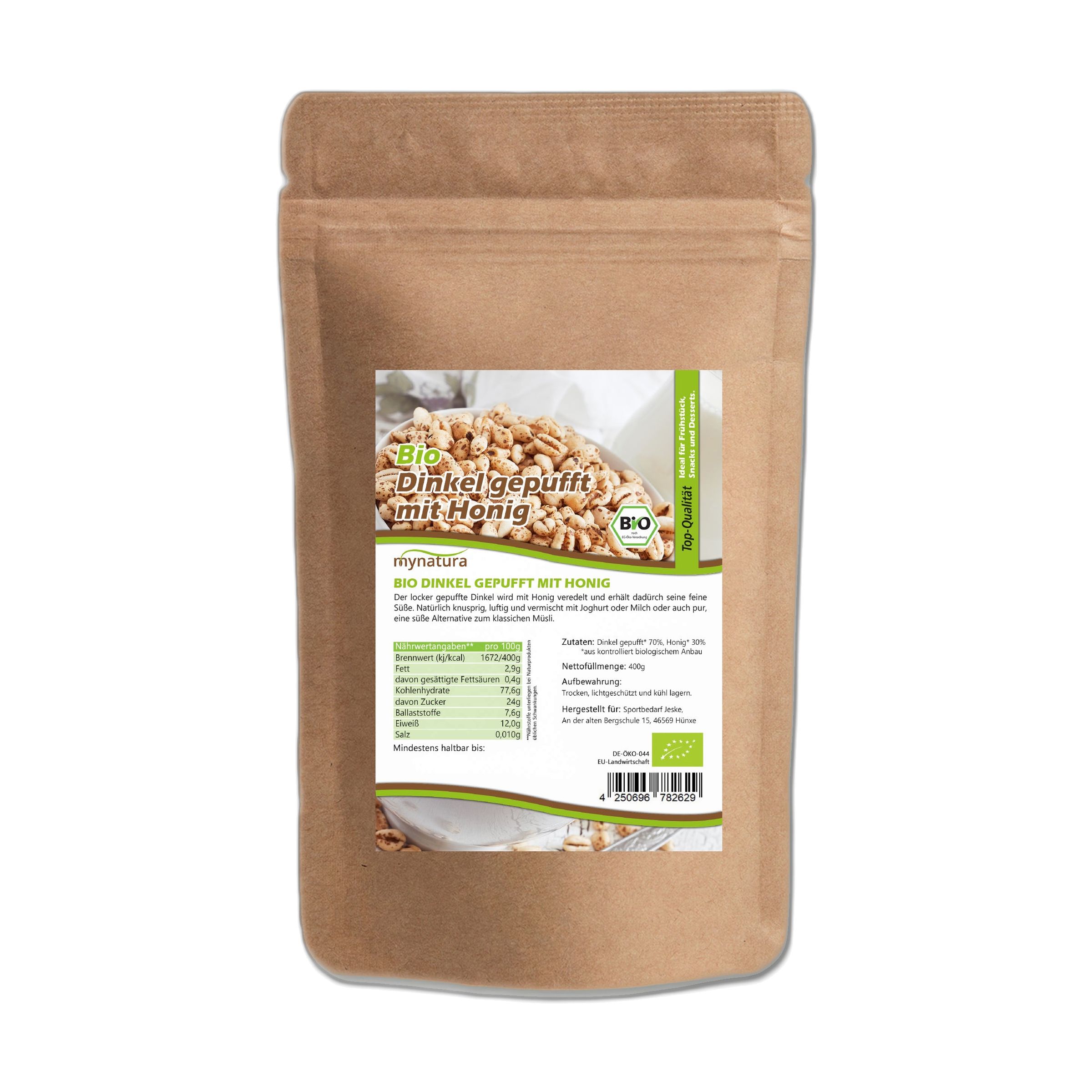 Mynatura Bio Dinkel gepufft mit Honig 400 g Flocken