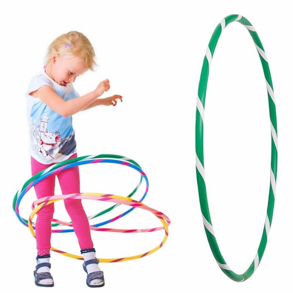 Hoopomania Kinder-Hula-Hoop mit Grip-Tape | Ø 80 cm Grün-Weiß 1 St