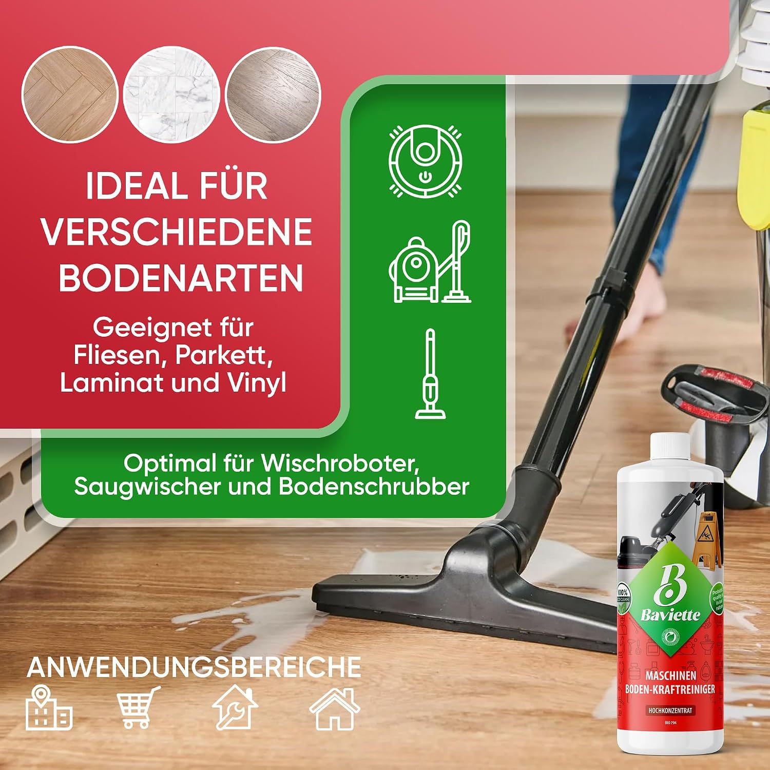 Baviette Pro-Clean Bodenpflege Maschinen Boden-Kraftreiniger
