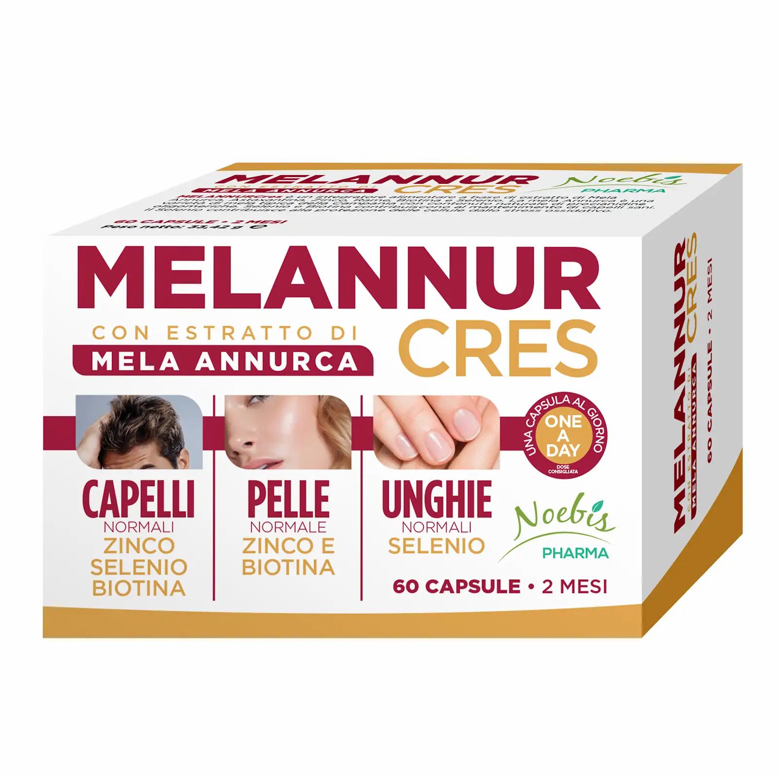 Noebis Pharma MelannurCres – 60 Capsule – Mela Annurca e Biotina