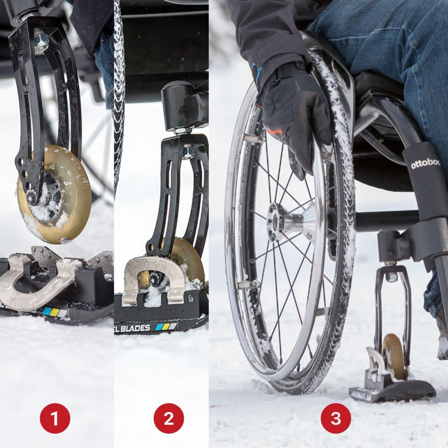 Ossenberg Wheelblades S – Schneekufen für manuelle Rollstühle – sicher im Winter