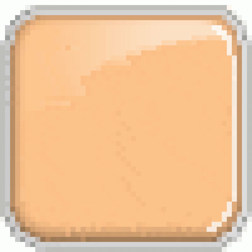 Quadratische, beige Creme-Textur in einem quadratischen Behälter mit abgerundeten Ecken. Glänzende Oberfläche.
