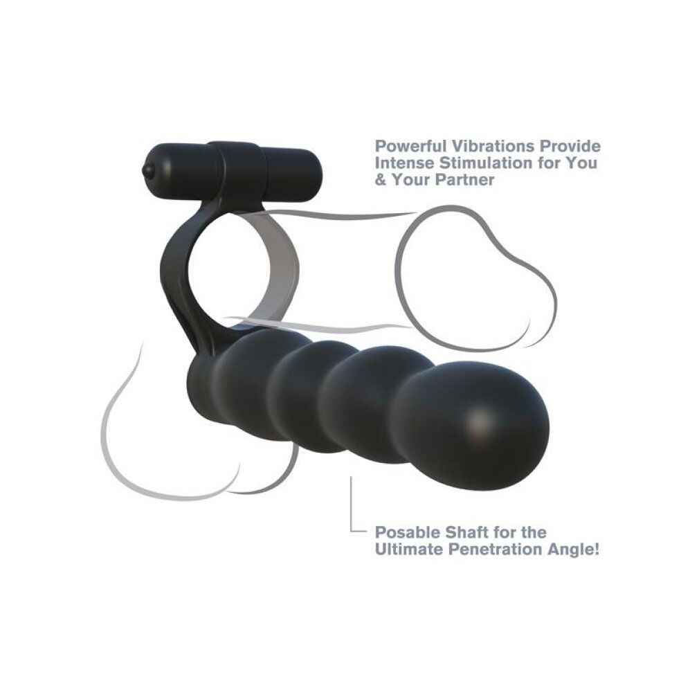 Vibrierender Penisring „Posable Partner Double Penetrator“ | Fantasy C-Ringz