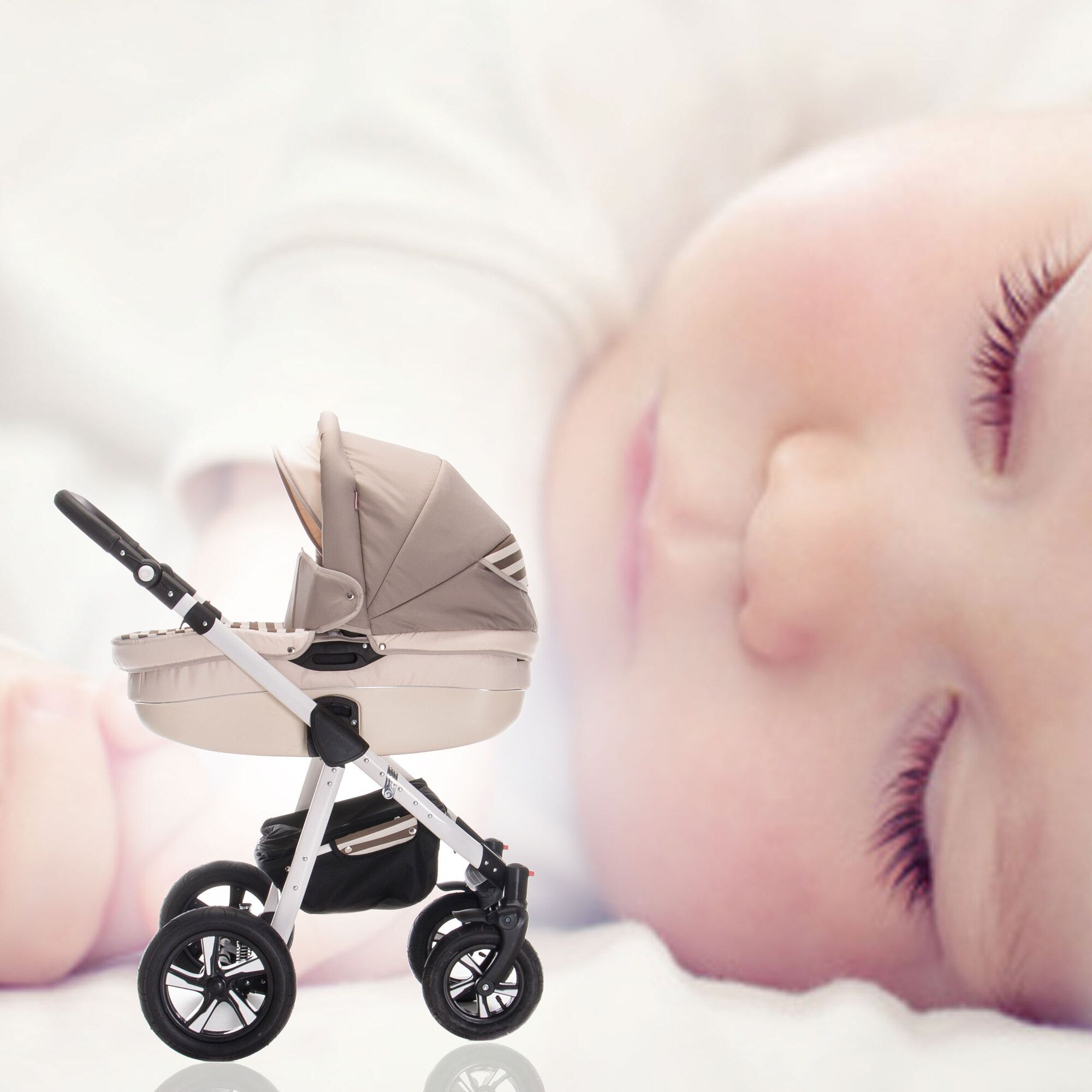 Friedrich Hugo Mandala 3 in 1 Kinderwagen Set Luftreifen, Latte Macchiato