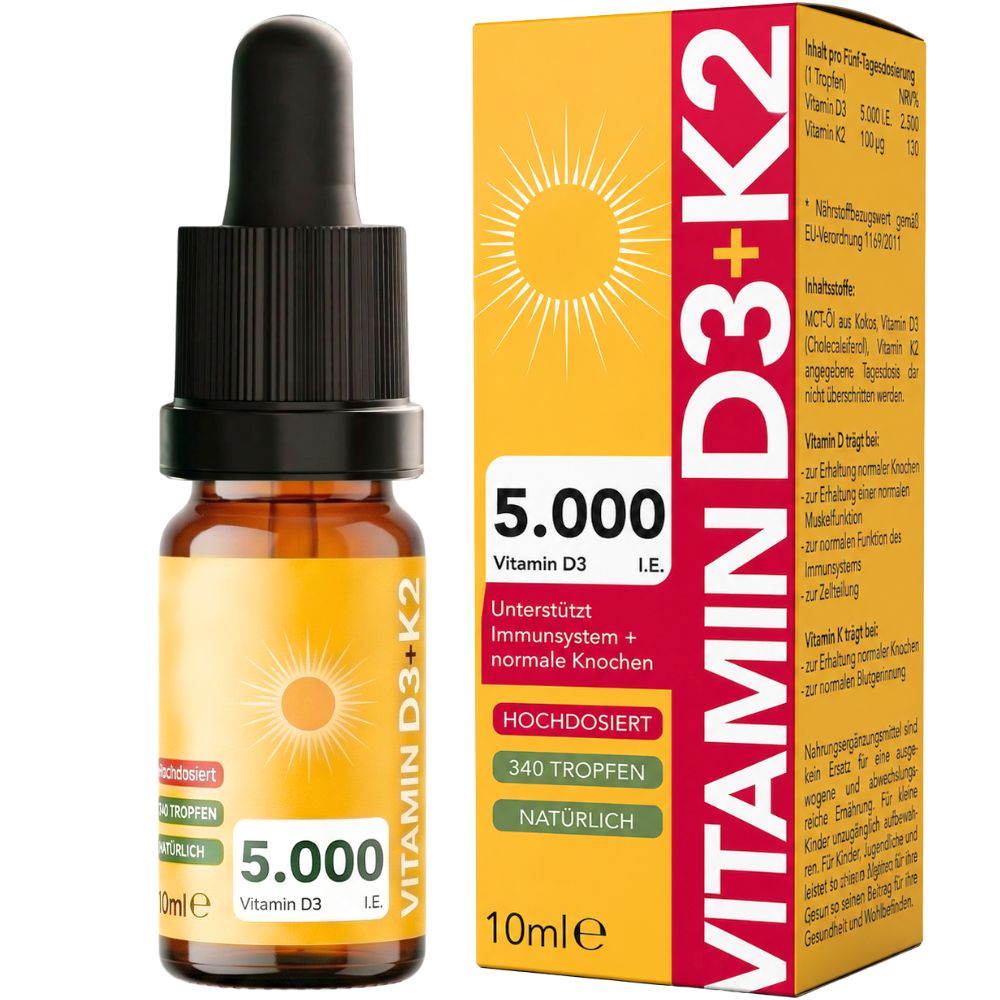 SonnVita Vitamin D3 + K2 Tropfen 5.000 IE 10 ml