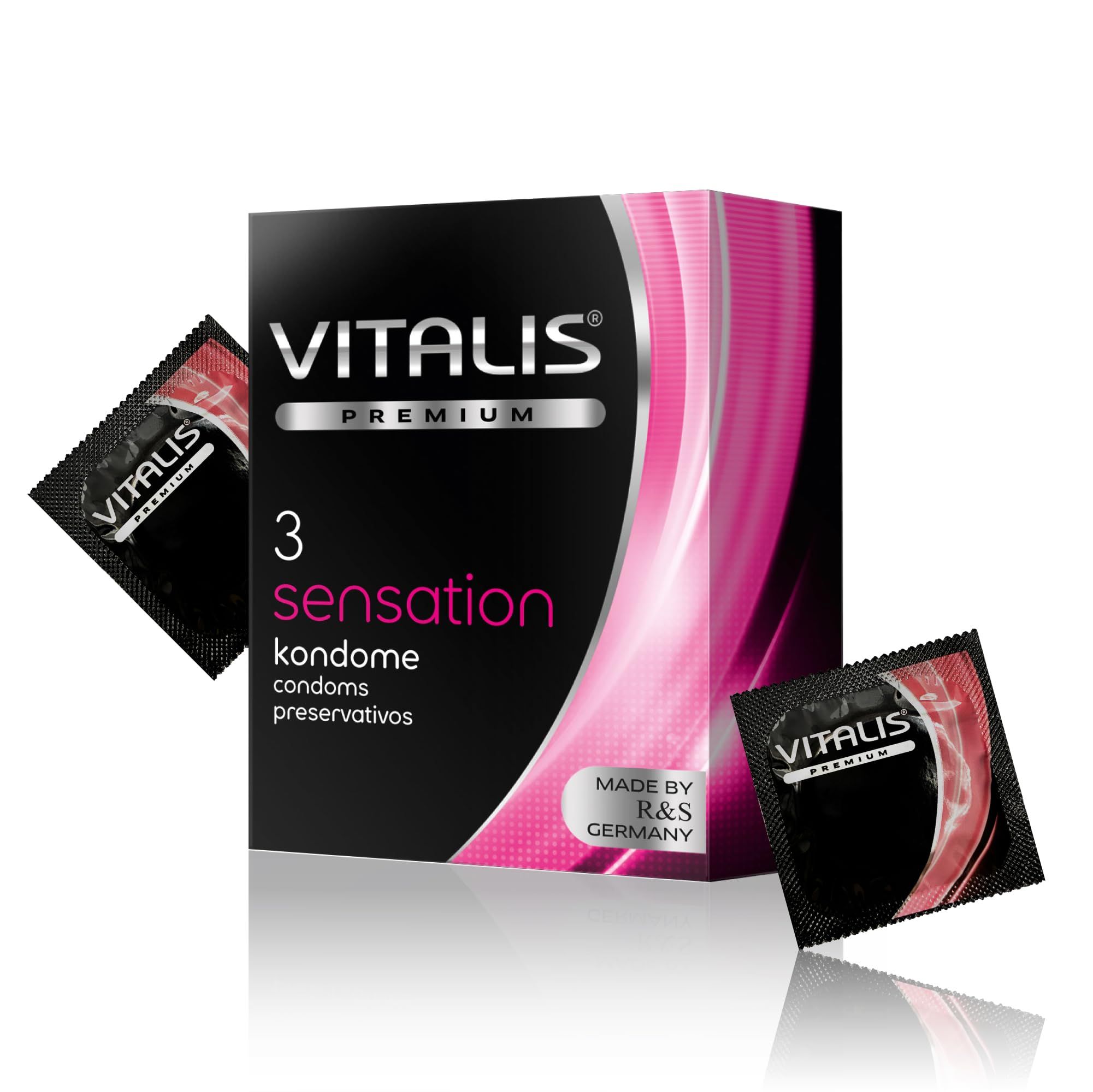 Vitalis PREMIUM Sensation Kondom-Packung mit 3 Stück.