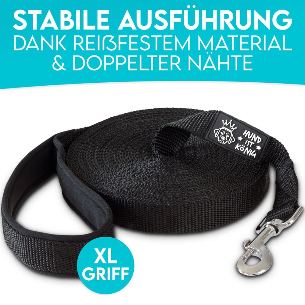 HUND IST KÖNIG® 10m Schleppleine Hund | Schleppleine 10m für Hunde mit gepolsterter Handschlaufe