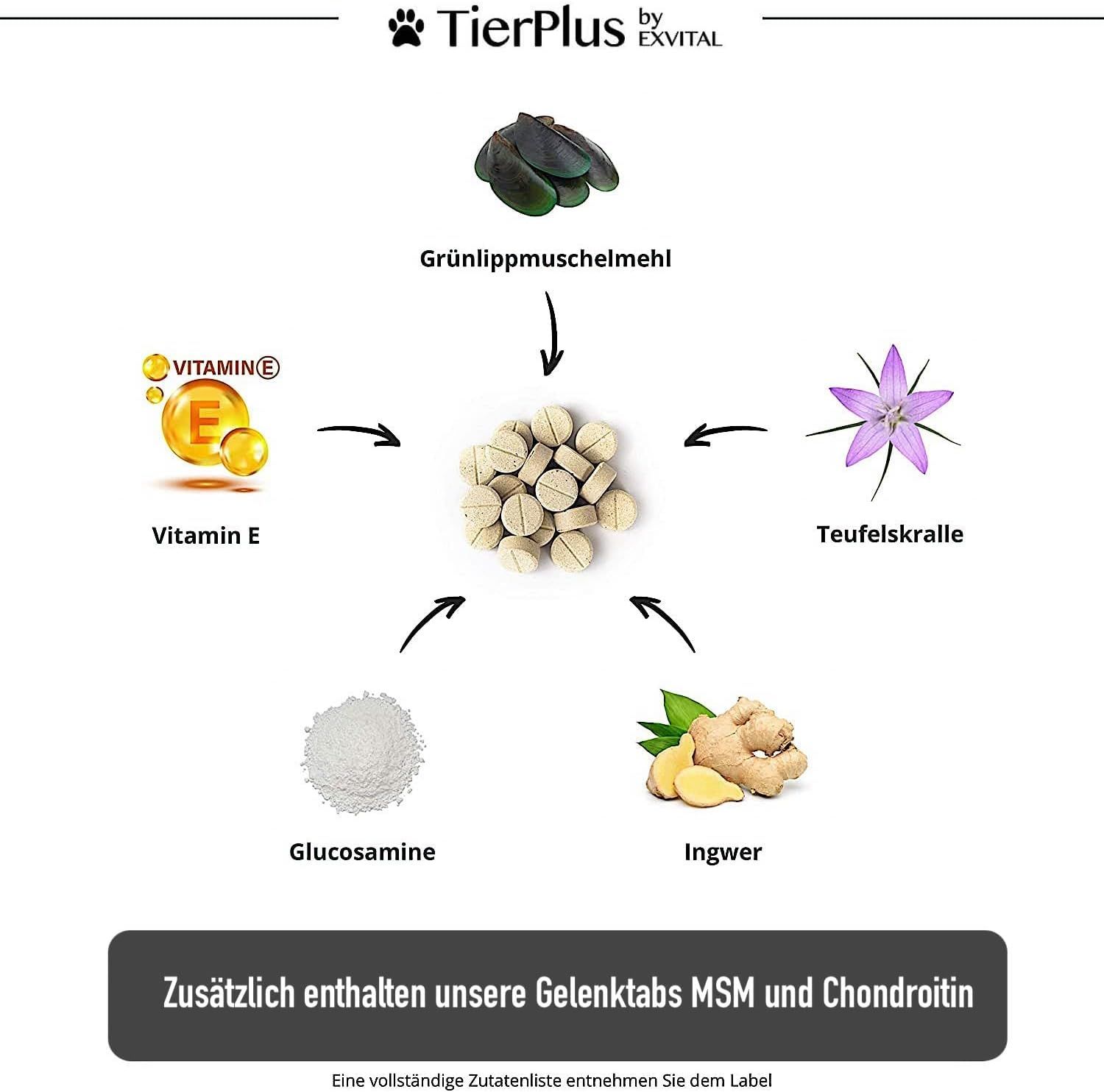 EXVital® Grünlippmuschel Plus - Gelenktabletten für Hunde 180 g Tabletten