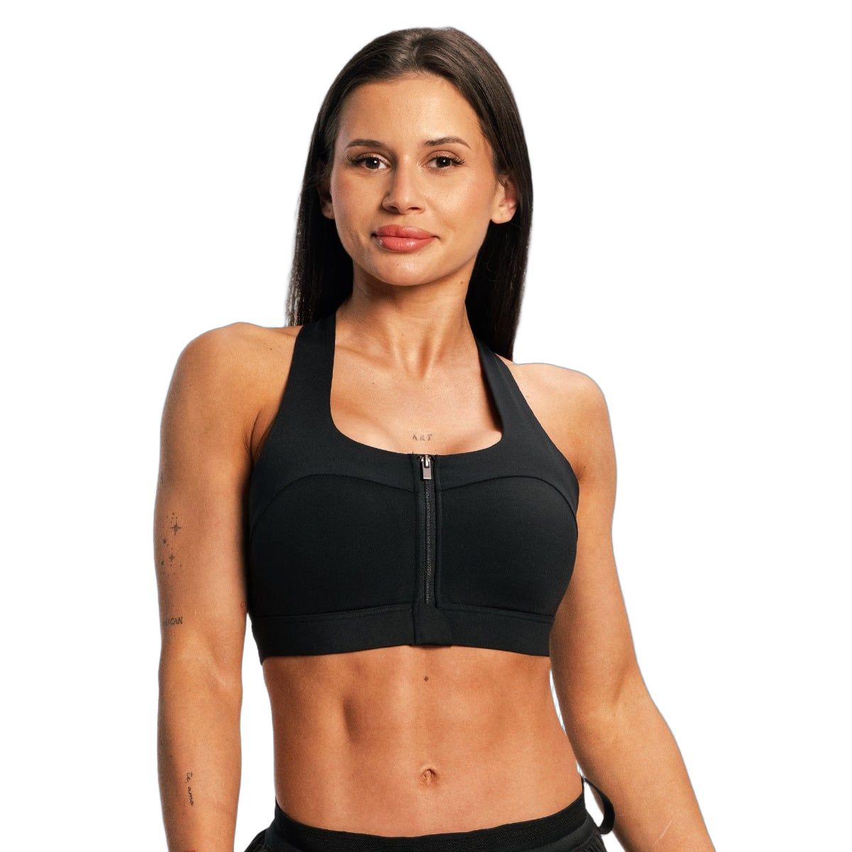 GymBeam Sport-BH Damen Pulse X Running mit Frontreißverschluss Schwarz 1 St