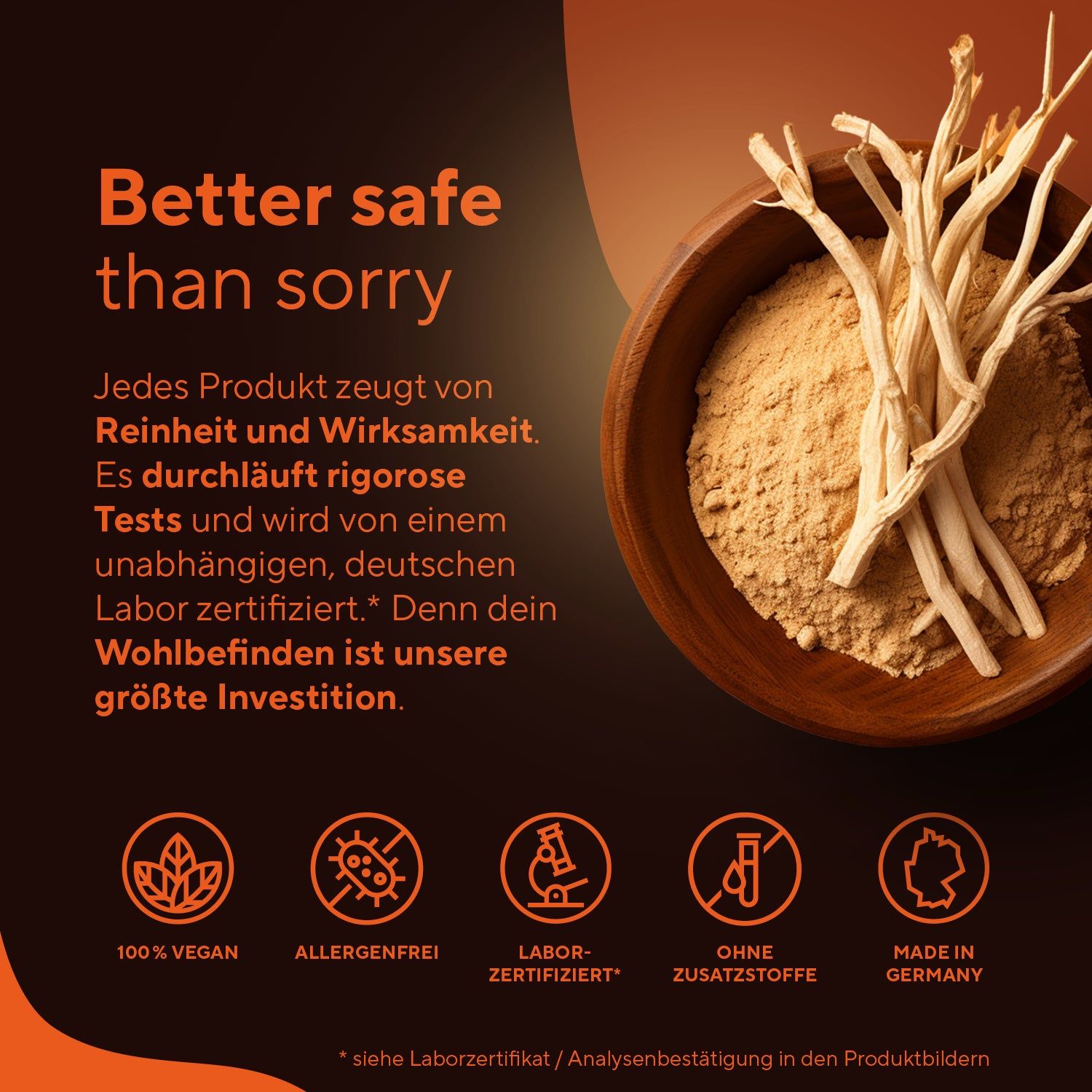 TRUE NATURE® Bio Ashwagandha Extrakt Kapseln (KSM-66®) - Premium Markenrohstoff