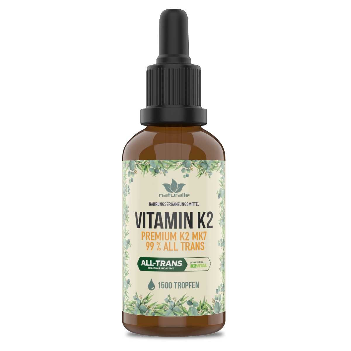 Naturalie Vitamin K2 MK7 Tropfen mit K2Vital in MCT-Öl 50 ml
