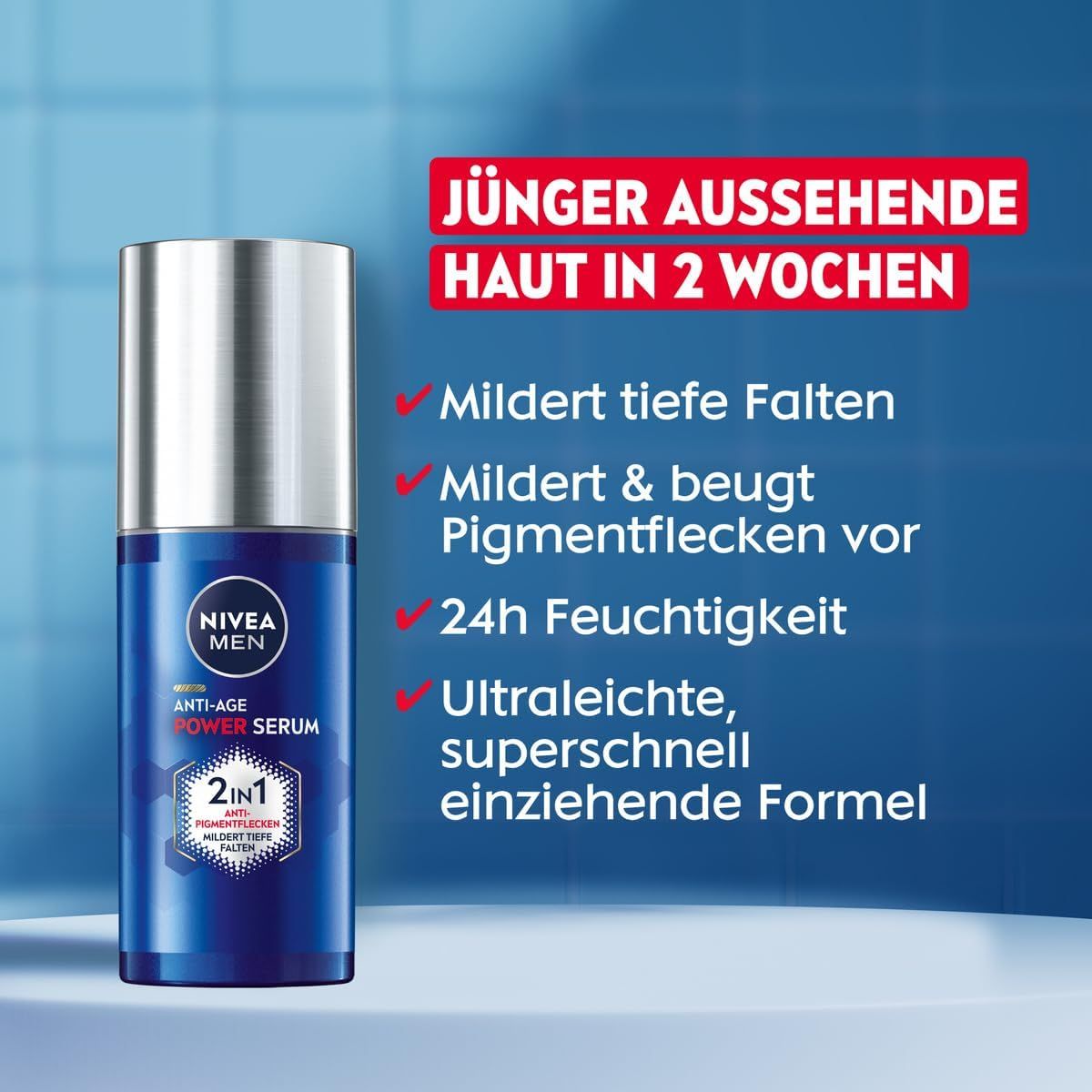 NIVEA MEN Anti-Age 2in1 Power Serum + 24h Feuchtigkeitscreme LSF30 Set