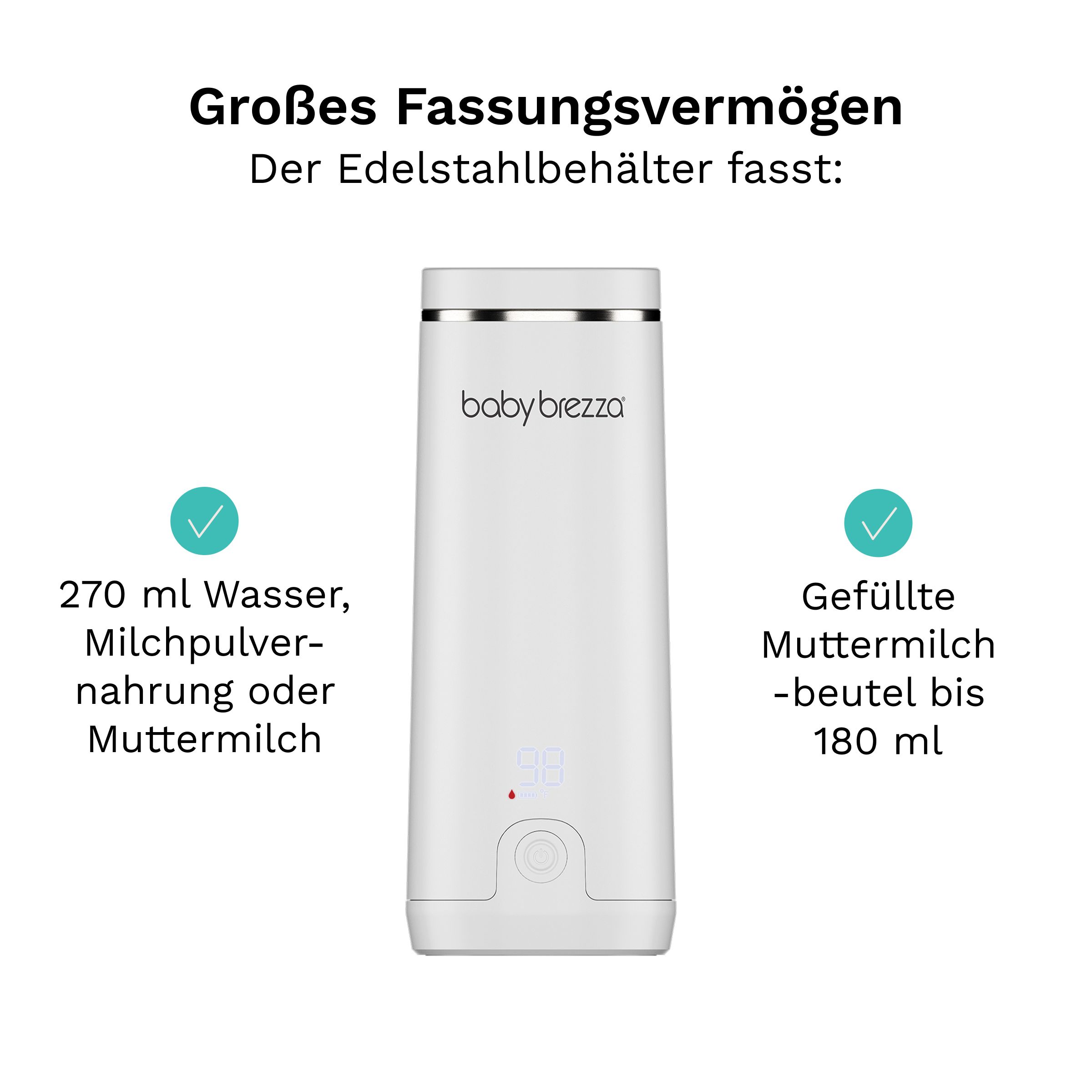 Baby Brezza Tragbarer Muttermilch- & Wasserwärmer