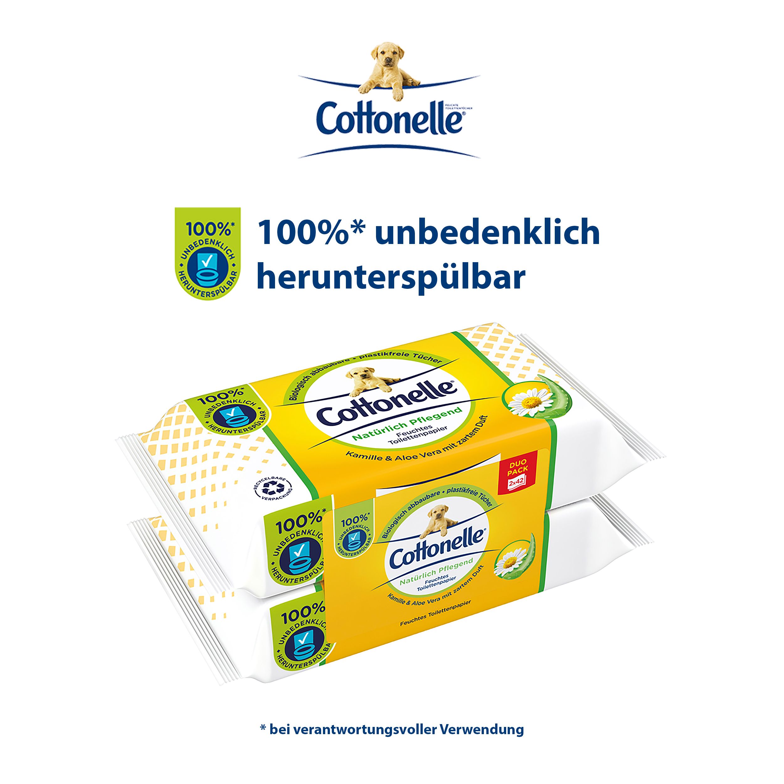 Cottonelle Feuchtes Toilettenpapier Kamille & Aloe Vera Duo-Pack 6x84 St