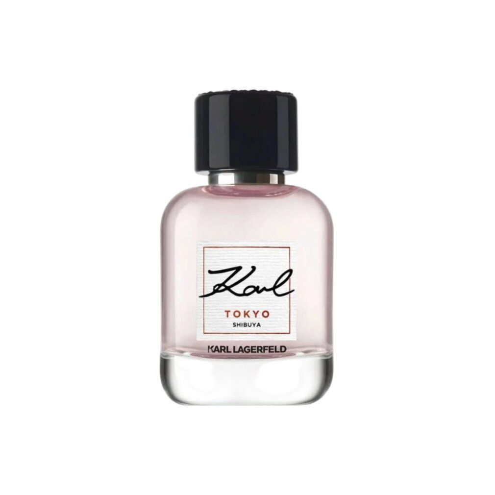 Karl Lagerfeld Karl Tokyo Shibuya Eau de Parfum Flakon mit schwarzem Deckel.