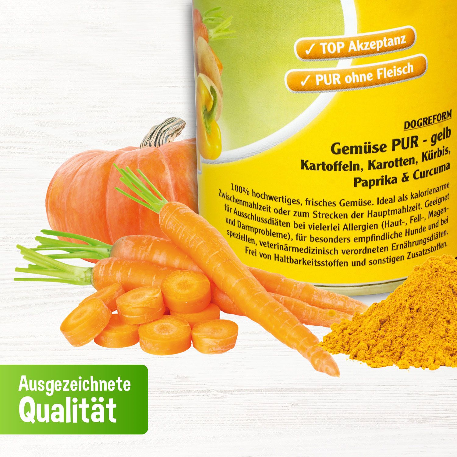 Schecker Nassfutter - 100% Gemüse pur - gelb - rein vegetarisch - Schonkost Diätfutter