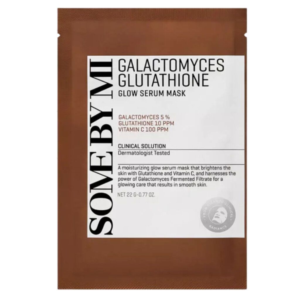 Verpackung des SOME BY MI Galactomyces Glutathione Glow Serum Mask.